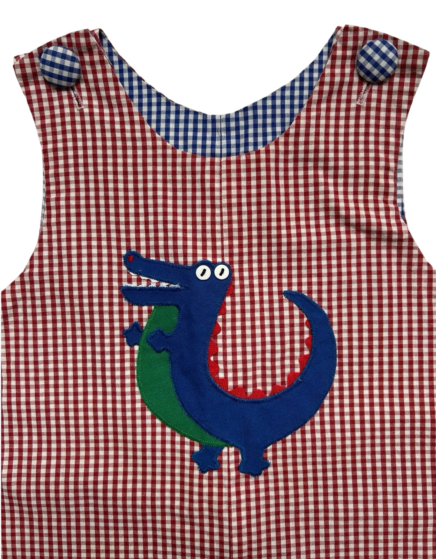 3T Toddler Boys Beaux Et Belles Gingham Alligator 🐊 🐊🐊John John Romper.