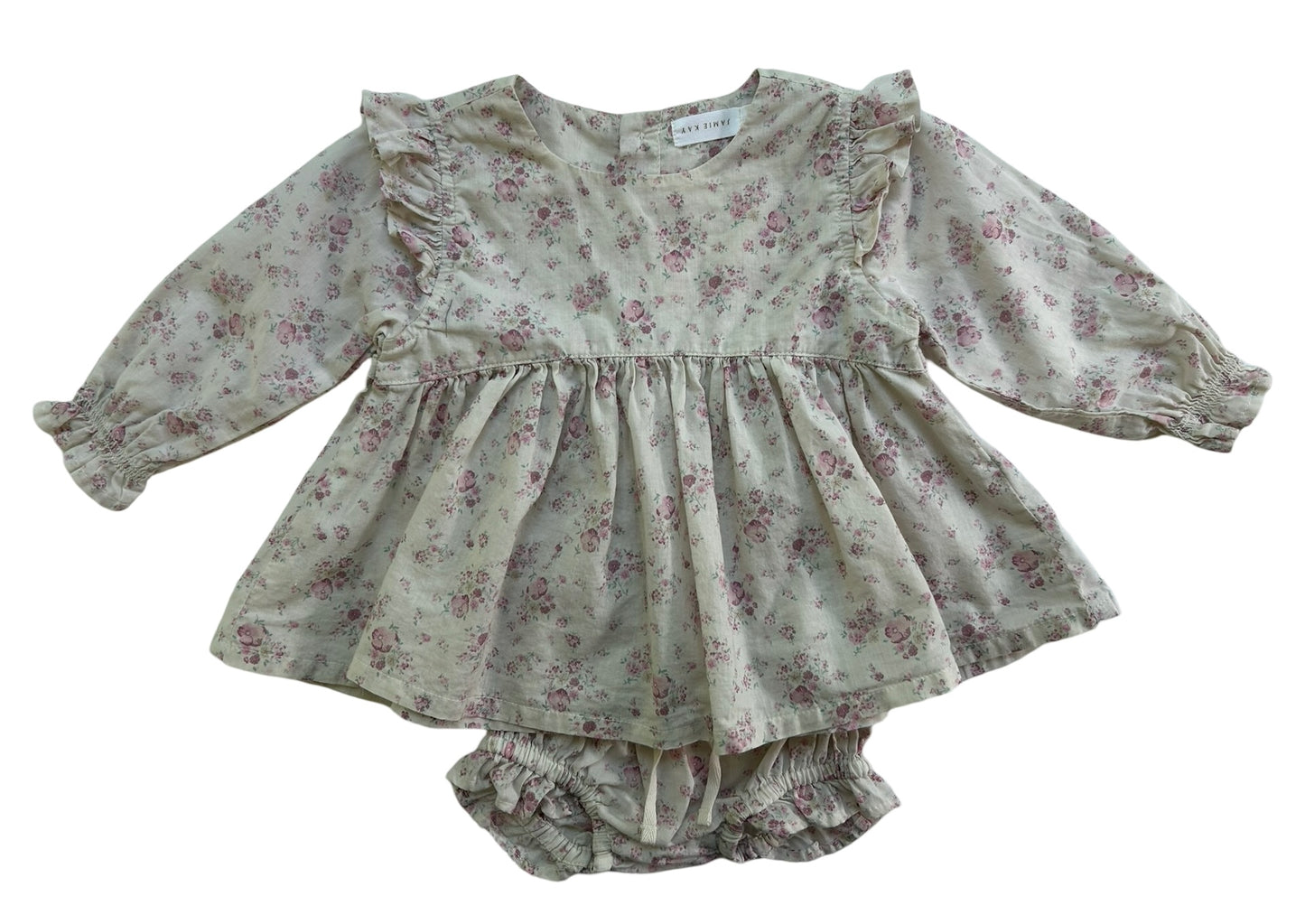 0-3M Baby Girl Jaime Kay Ruffle Pink Floral,Top & Bottom