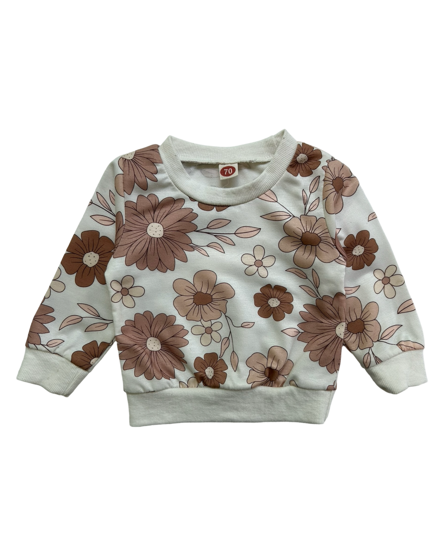 6-12M Baby Girl Floral Sweatshirt / Jogger Set