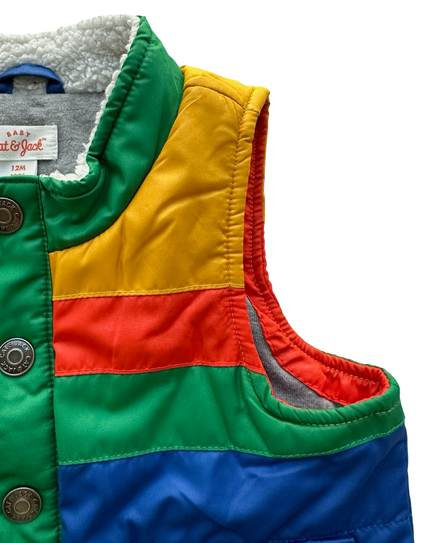 12M Baby Boy Cat & Jack Color-block Vest Hat.