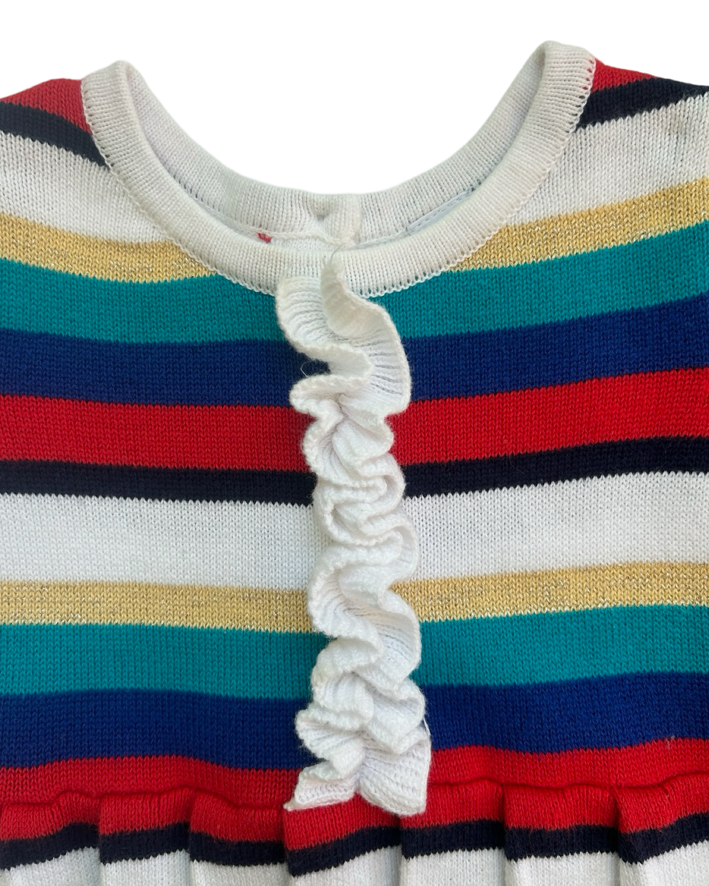 12M -18M Baby Girls Janie & Jack Striped Short Sleeve Dress.