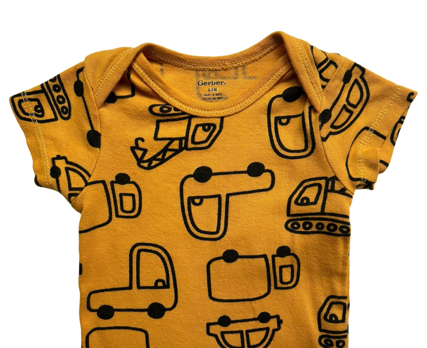 0-3M Baby Boys Gerber Construction Short Sleeve Onesies Bodysuit.