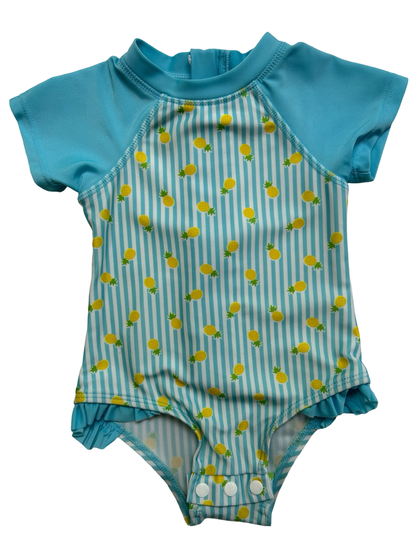 12M Baby Girls Floatimini Ruffle Pineapple Striped Swimsuit.