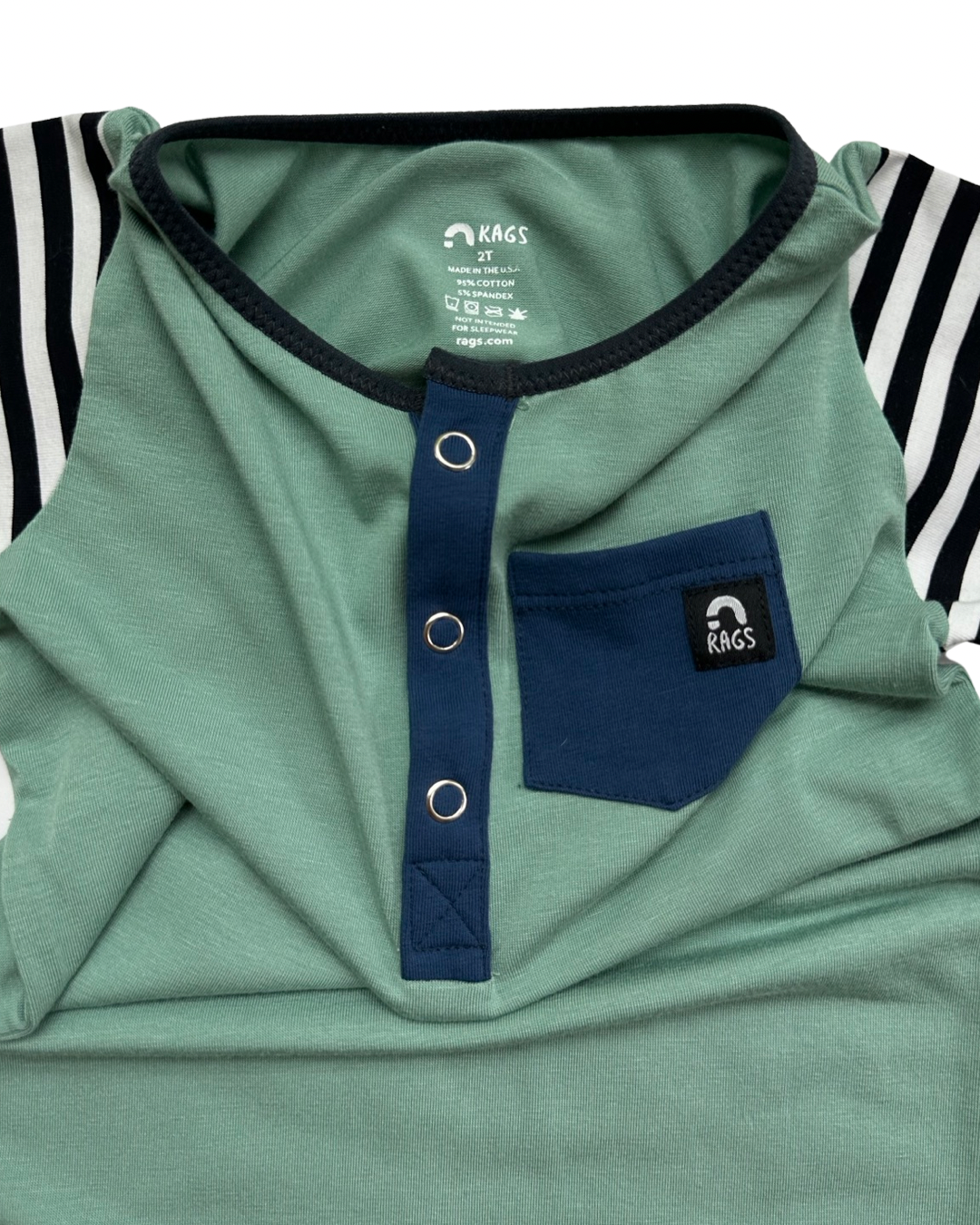 2T Toddler Boy RAGS to Raches Green Romper