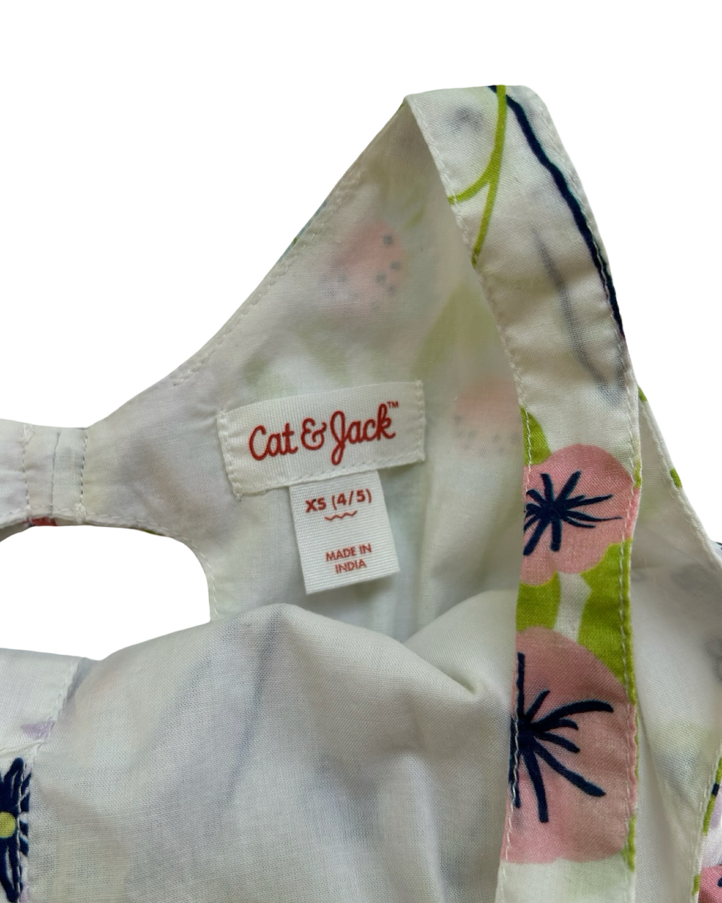XS 4T-5T Toddler Girls Cat & Jack Button Front Floral Sleeveless.