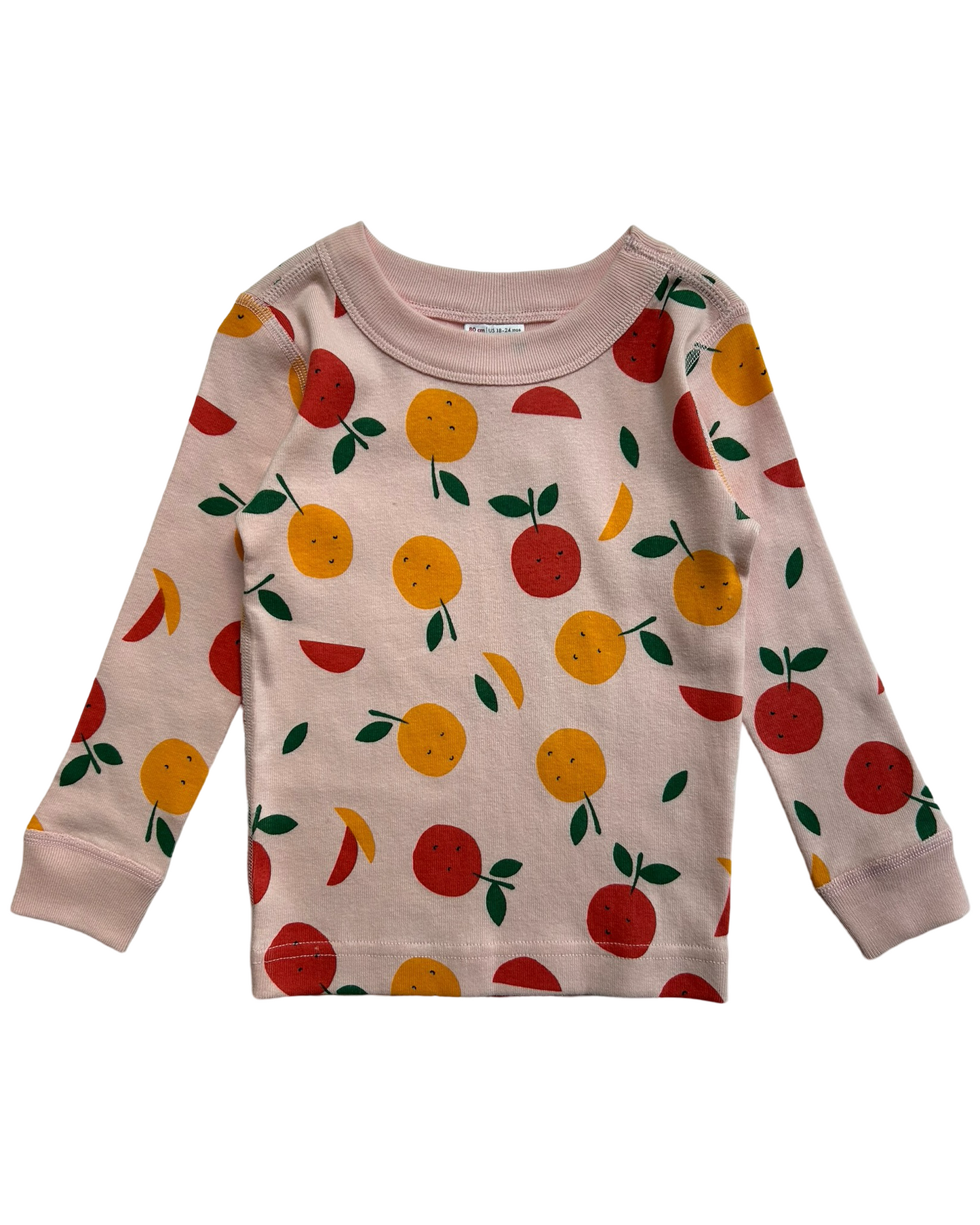 18M-24M Baby Girl Hanna Andersson Long Sleeve Fruit Tangerine PJs