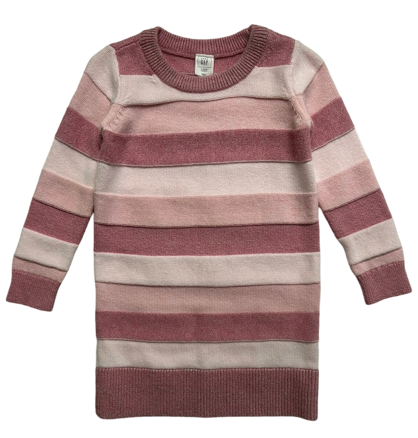 2T Toddler Girls Baby Gap Cable Knit Long Sleeve Striped Sweater Dress