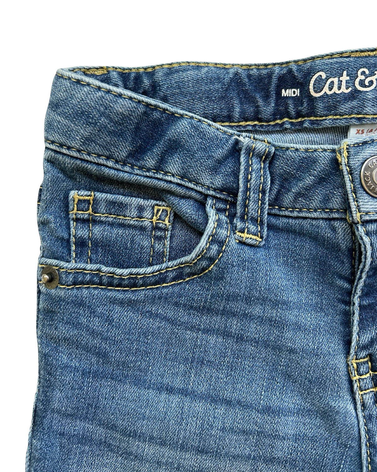 XS 4T -5T Toddler Girls Cat & Jack Denim Jean Shorts With adjustable Waist