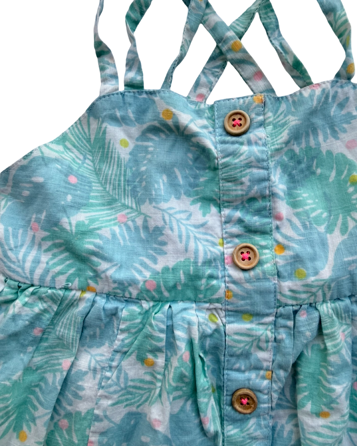 3T Toddler Girl Tommy Bahama Tropical Ferns & Palms Dress