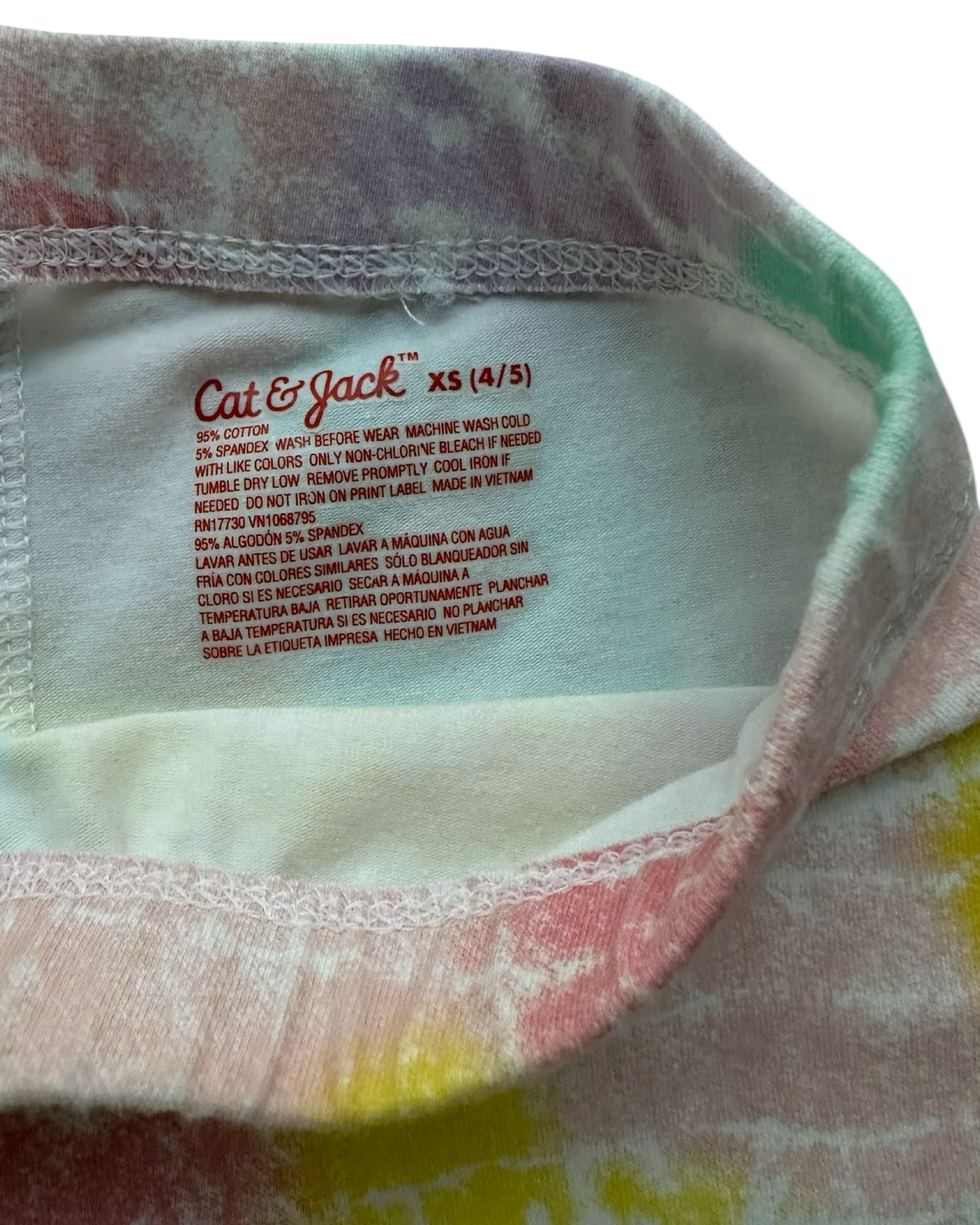 4T-5T X/S Toddler Girls Cat & Jack Mid Length Bike Shorts Tie Dye