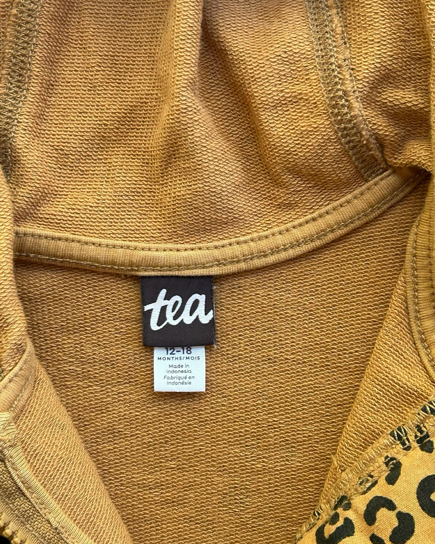 12M-18M Baby Girl Tea Collection Leopard Zippered Hooded Romper