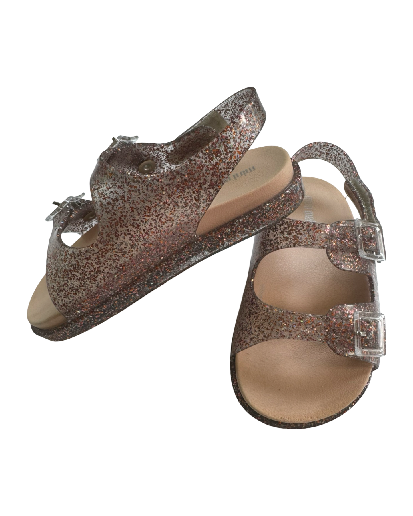 8C Mini Melissa Pink / Rose Gold Multi Glitter Sandals Size 8 / Euro 24