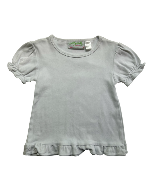 4T Toddlers Girls Lolly Wolly Doodle Short Sleeve Ruffle Top