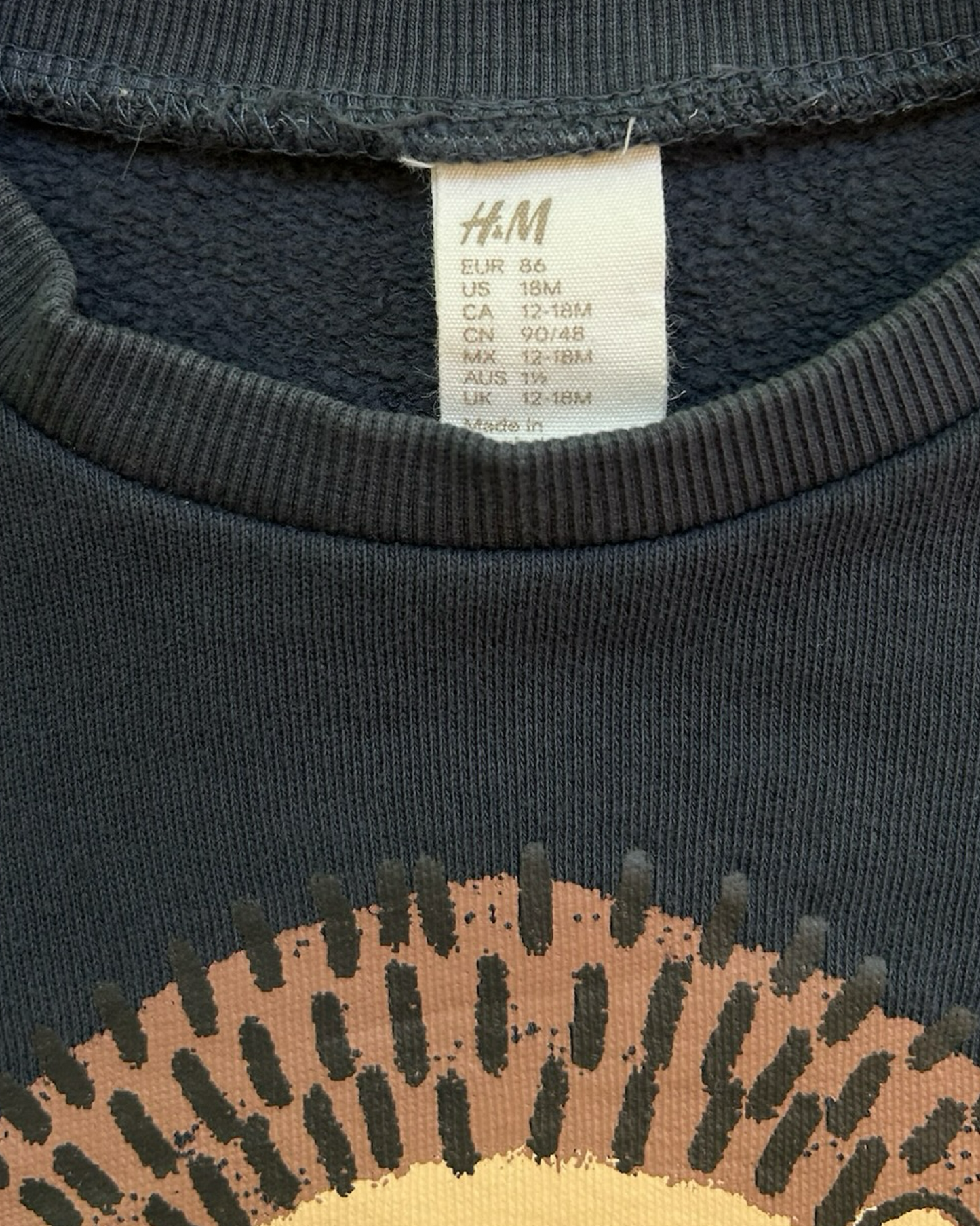 18M Baby Boy H&M Sweatshirt  With Motif Lion