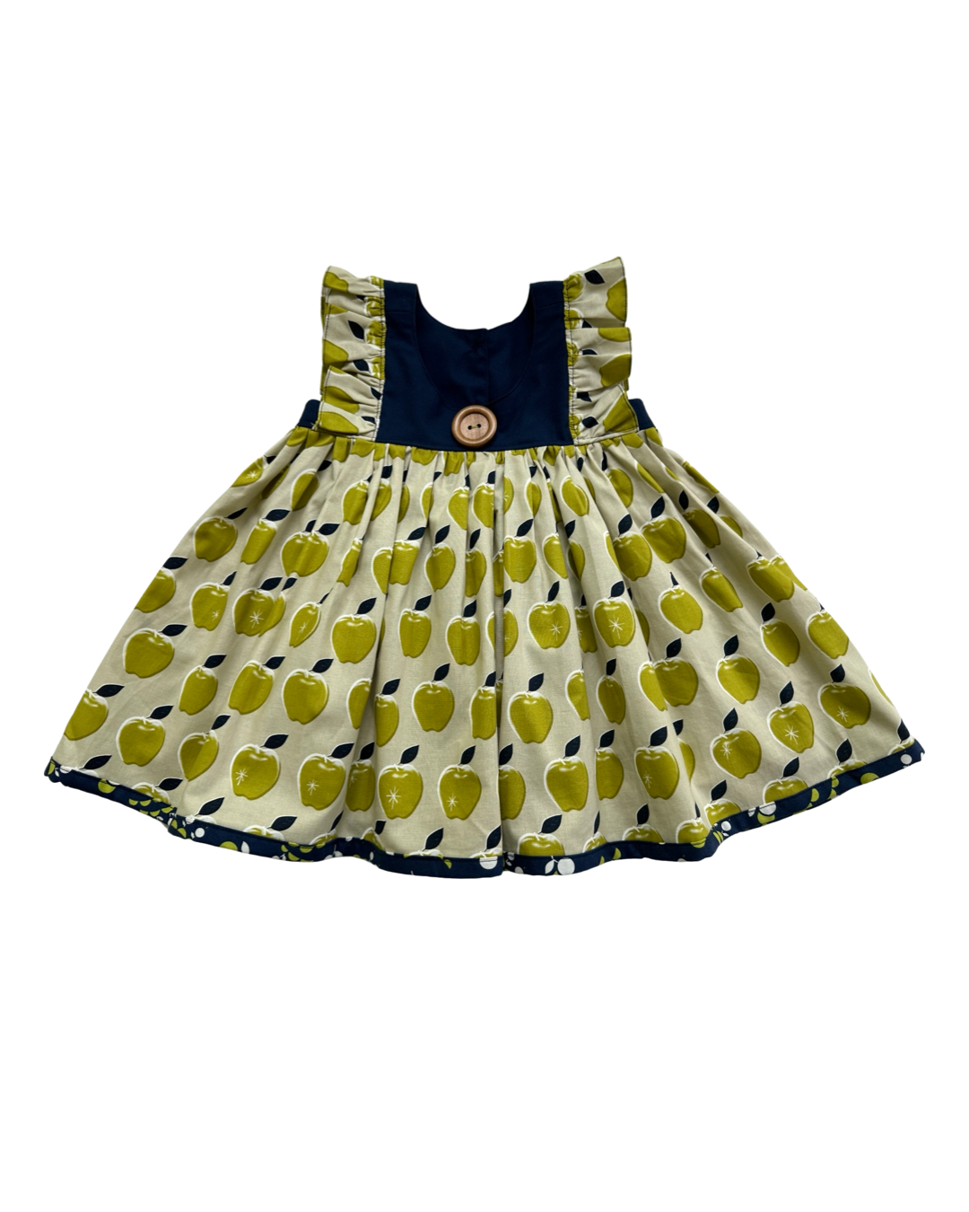 12M Baby Girl Boutique Small Shop Miss Molly Mae Designs Green Apple Dress