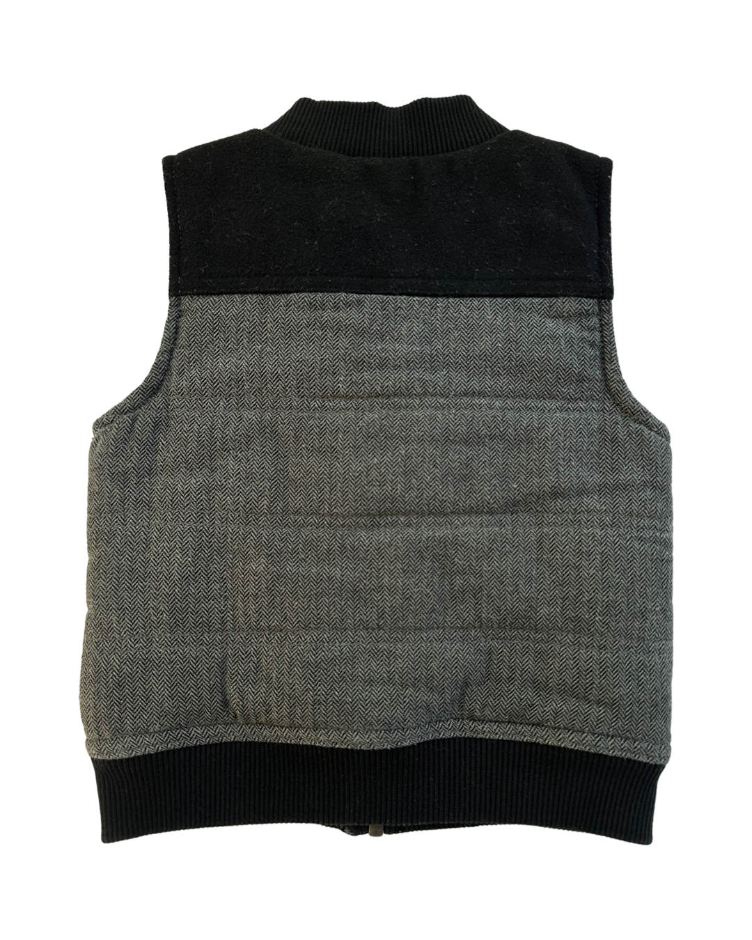 18M Baby Boy Gray / Black Houndstooth Genuine Kids Zippered Vest