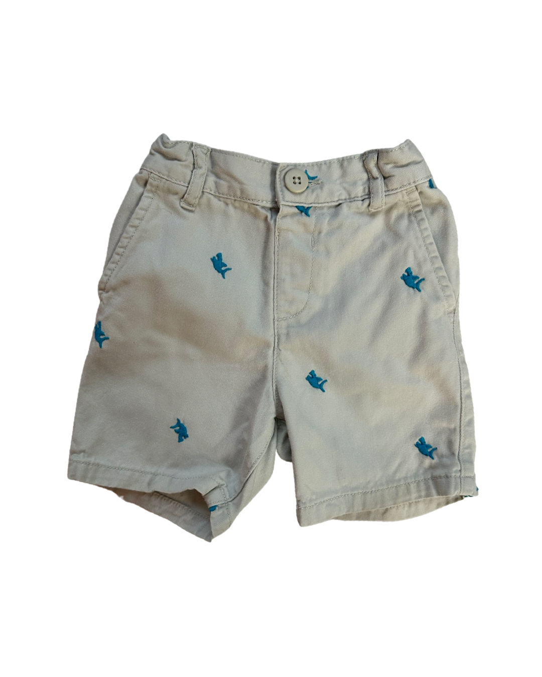 2T Toddler Boy The Children’s Place Shark Embroidered Khaki Shorts
