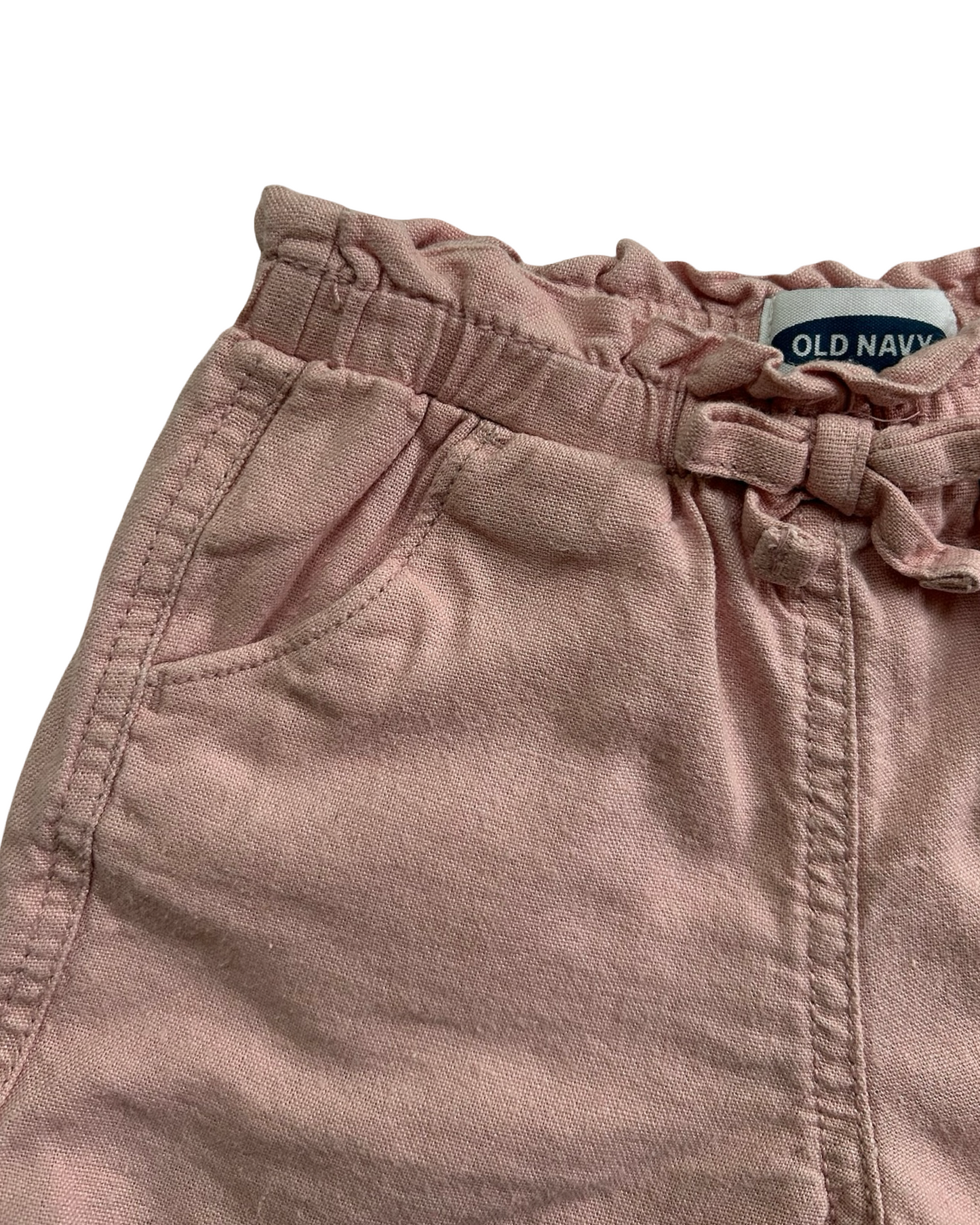 4T  Toddlers Girls Old Navy Linen-Blend Eyelet Embroidered Zig-Zag Sleeveless Top And Linen-Blend Pull-On Short Piece Set