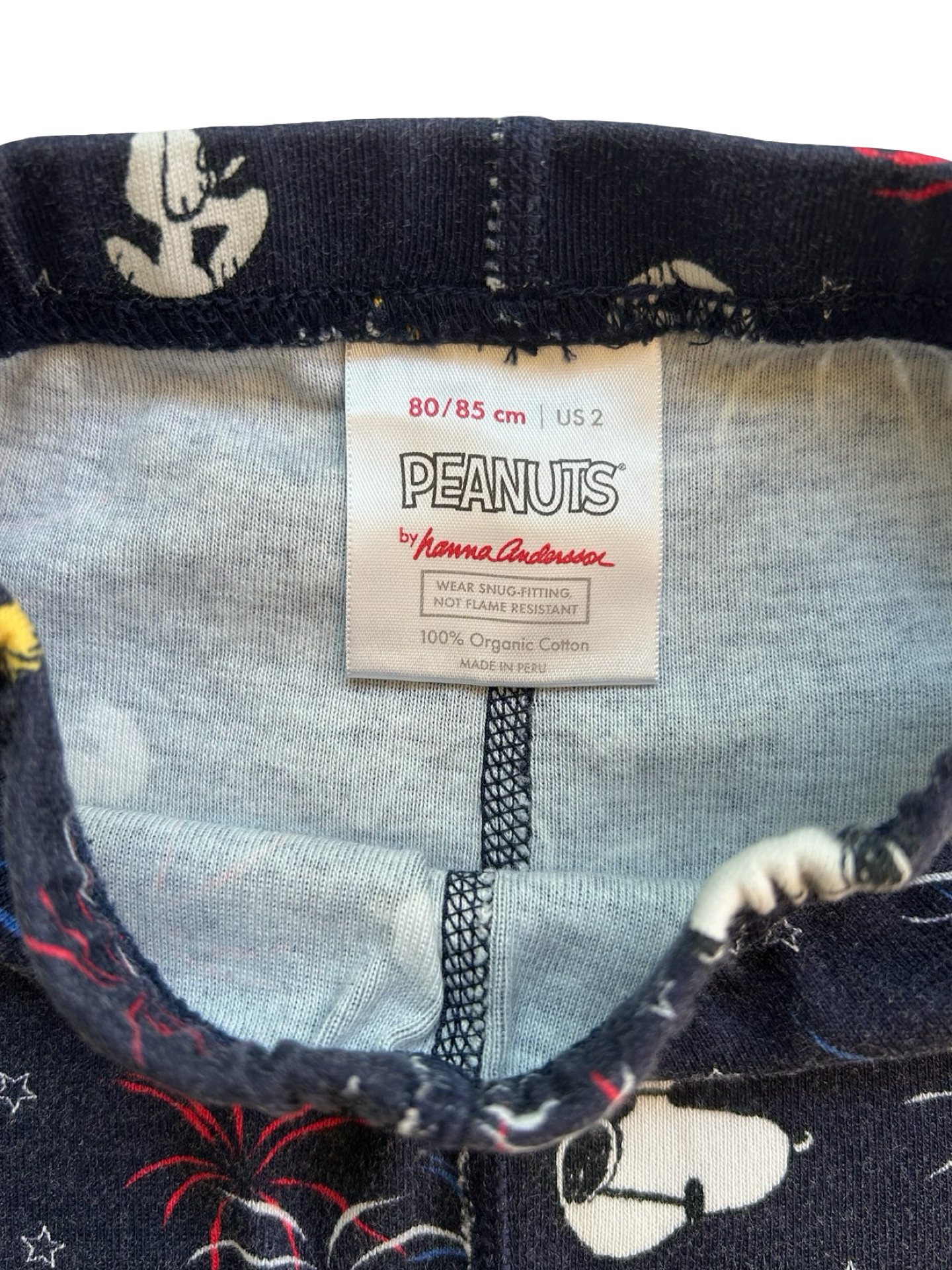 2T Toddler Boys Hanna Andersson Peanuts Snoopy,Pjs 2 Pieces Set.