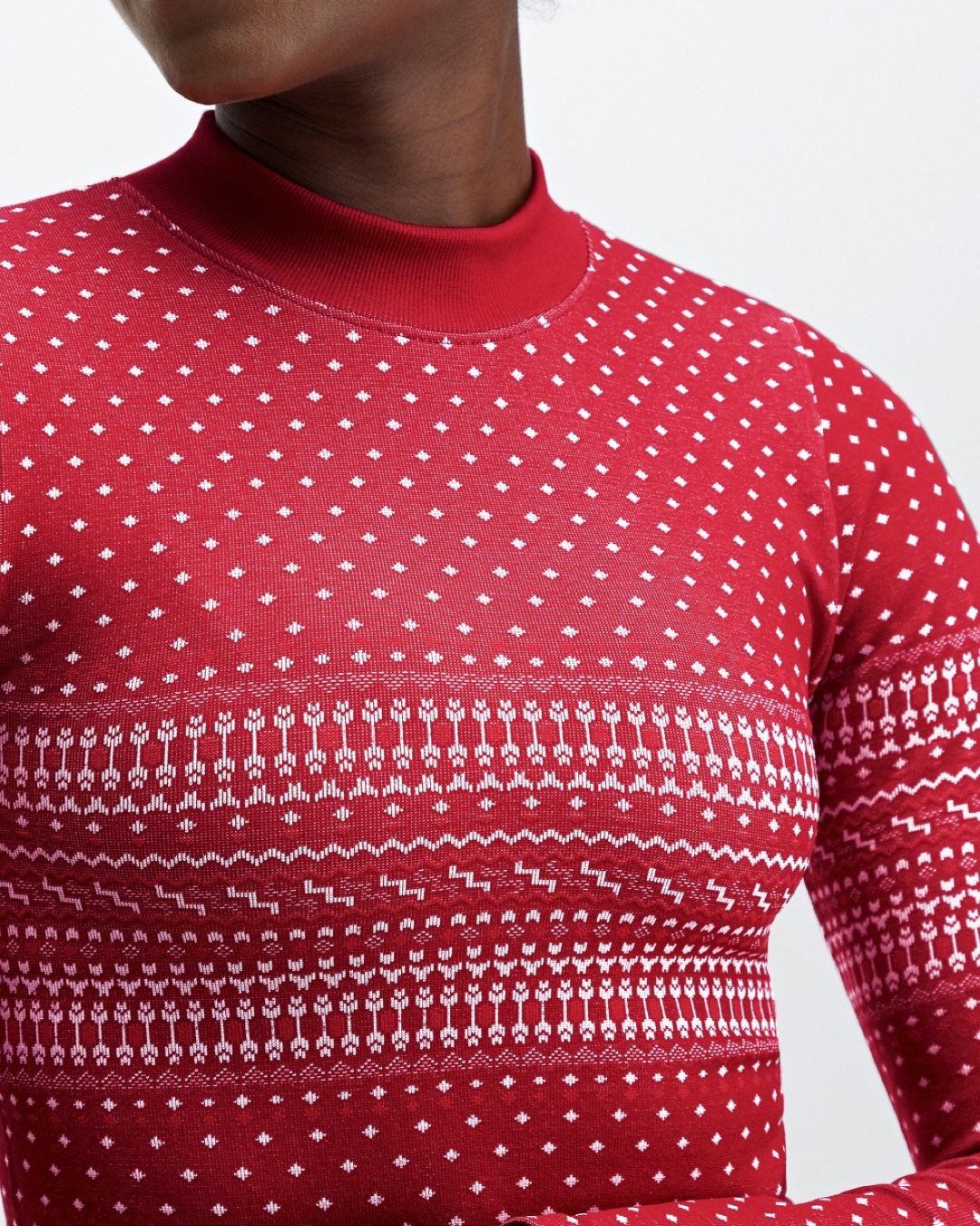 Women’s Size Small Fabletics Cardinal Red Holly Seamless Long Sleeve Shirt Top