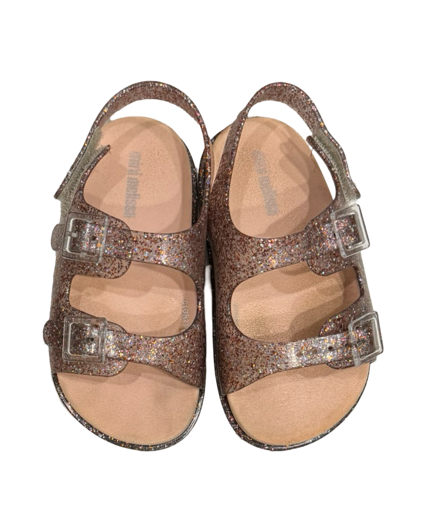 8C Mini Melissa Pink / Rose Gold Multi Glitter Sandals Size 8 / Euro 24