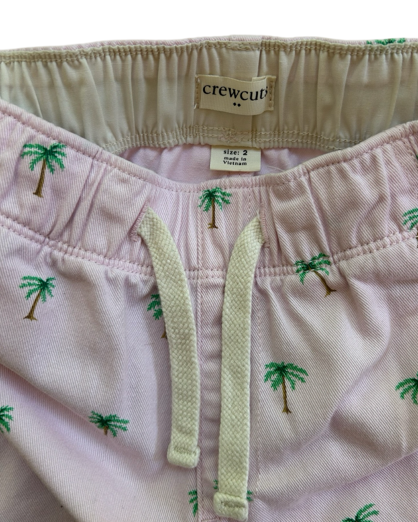 2T Toddler Boy Crewcuts Pink Palm Tree Shorts