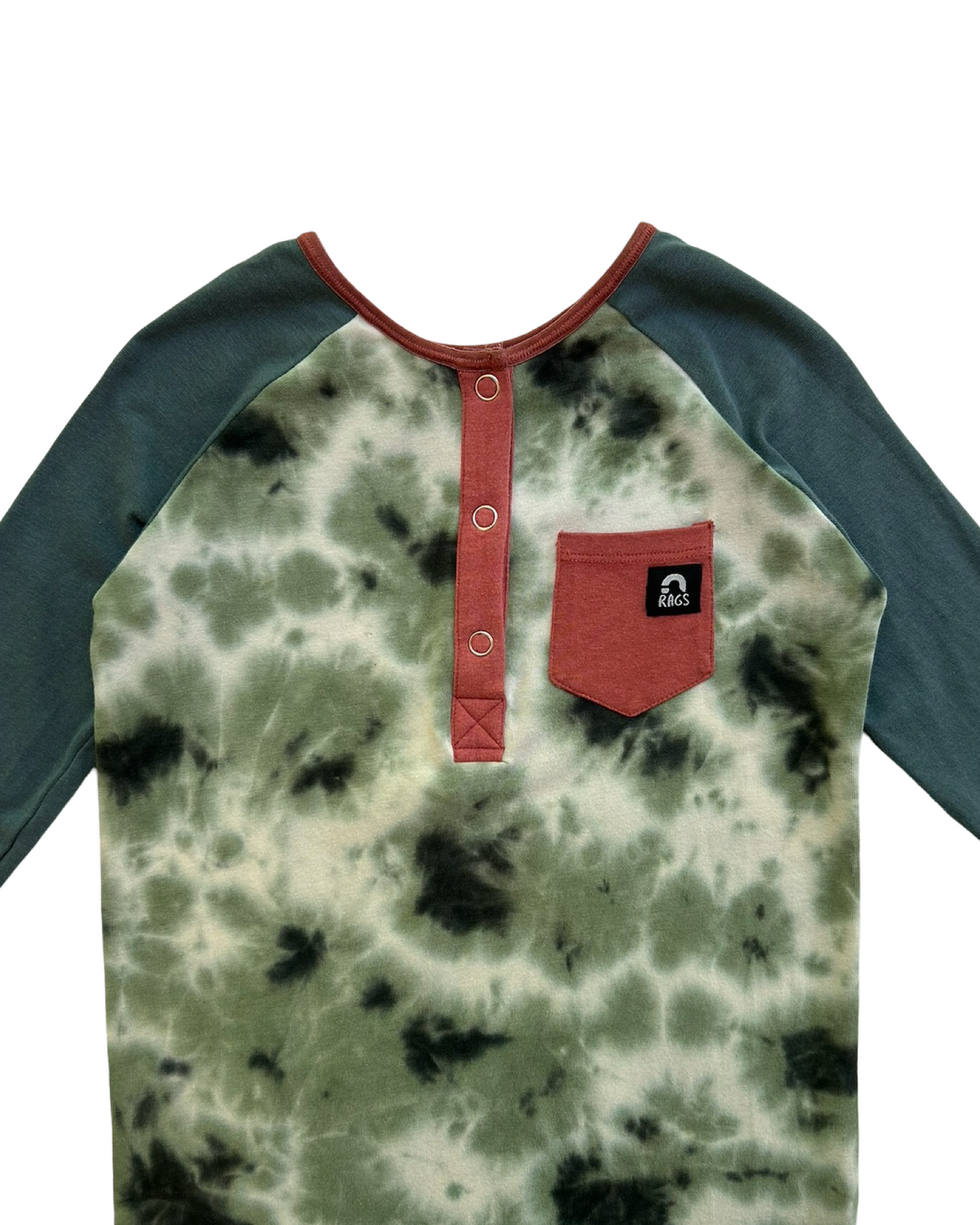 3T/4T Toddler Boy Green Tie Dye RAGS to Raches Romper