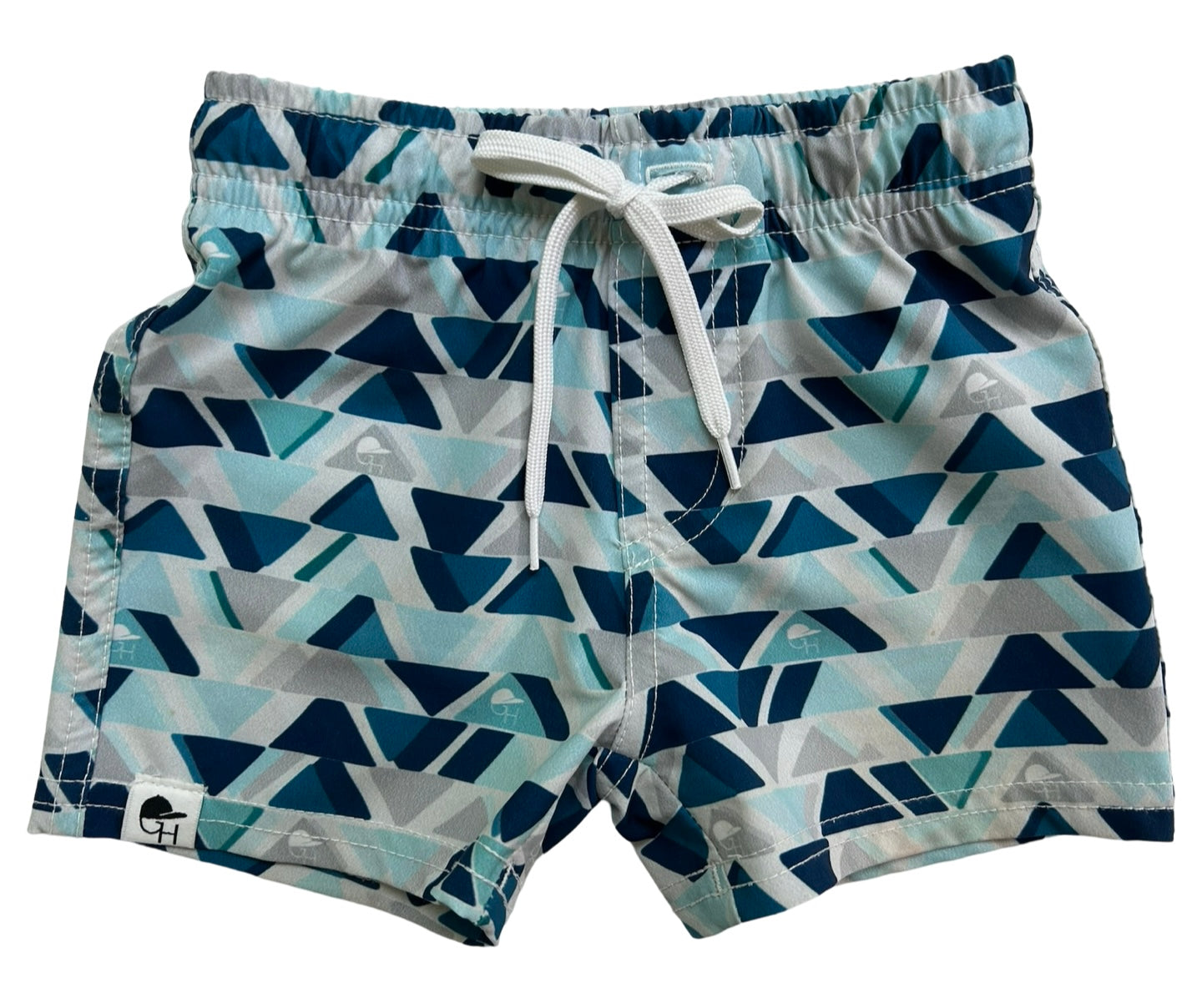 18M-24M  Baby Boys George Hats Blue Triangle Print Swim Short Trunks.