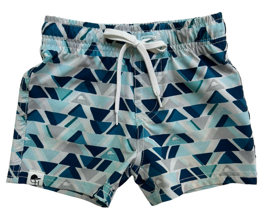 18M-24M  Baby Boys George Hats Blue Triangle Print Swim Short Trunks.