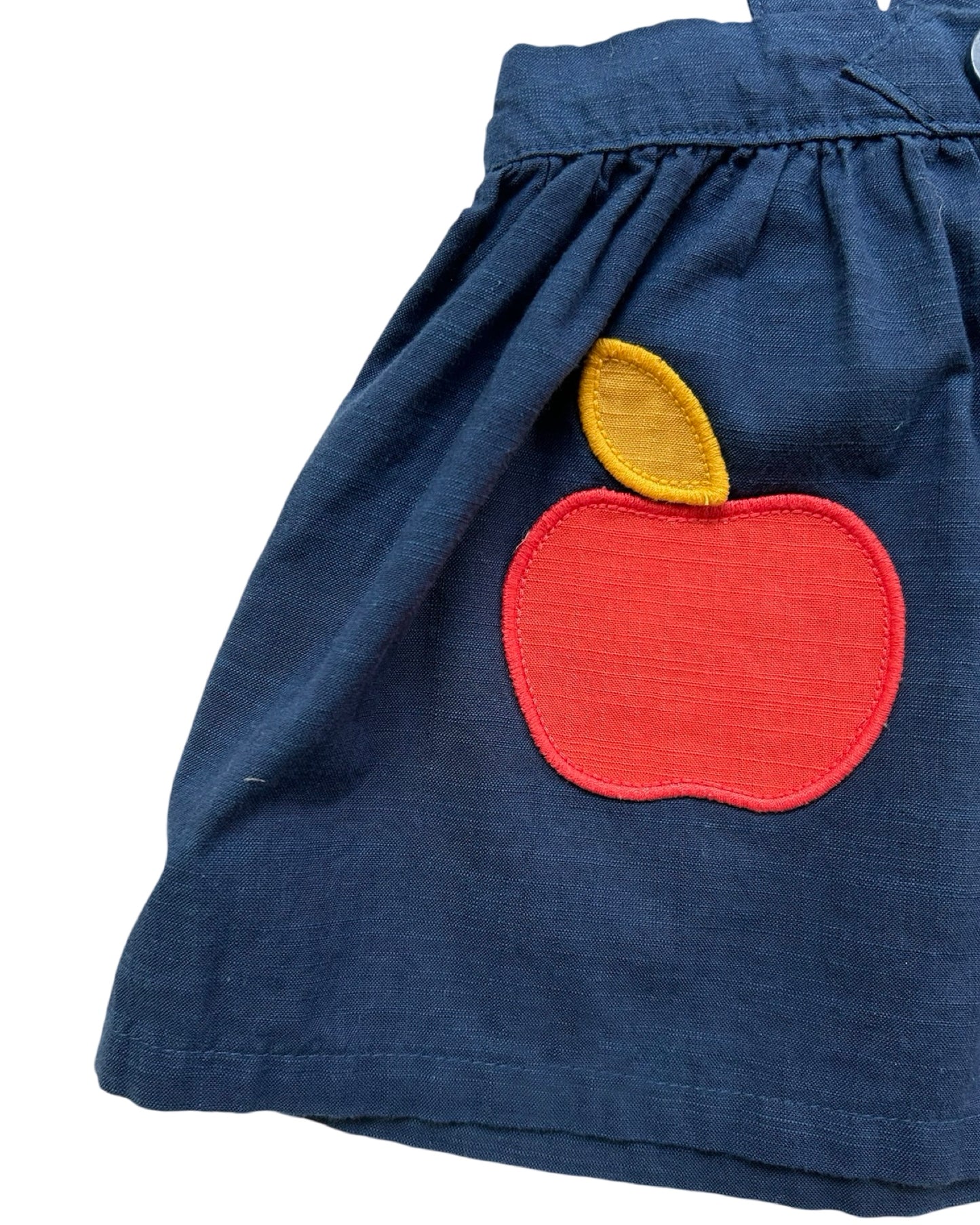 12M Baby Girl Cat & Jack Navy Apple Suspender Overall Dress Skirt