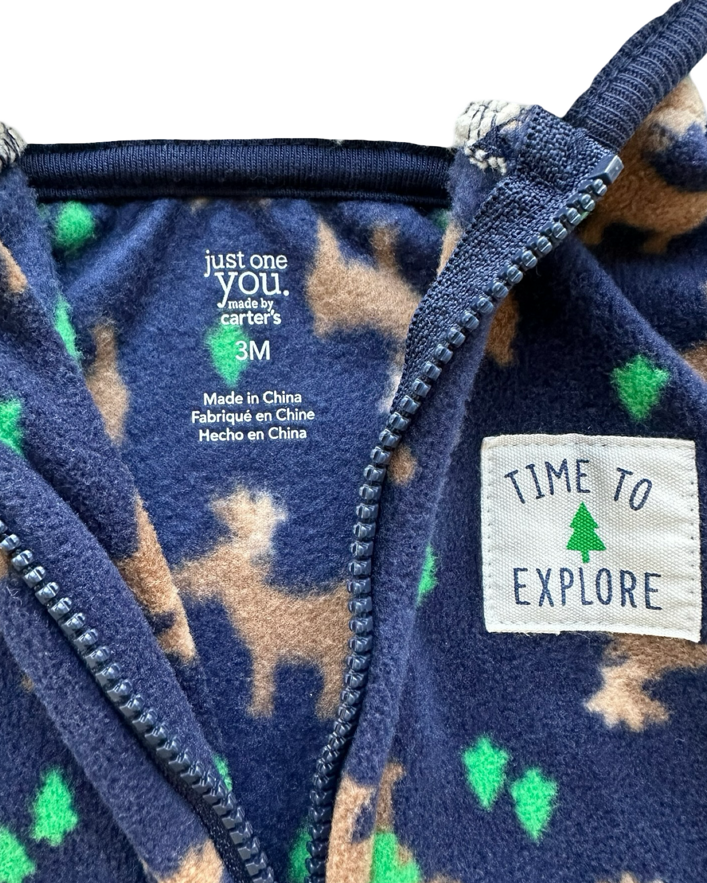3M Baby Boys Carter’s Just One You Fleece Footless Hooded Deer.