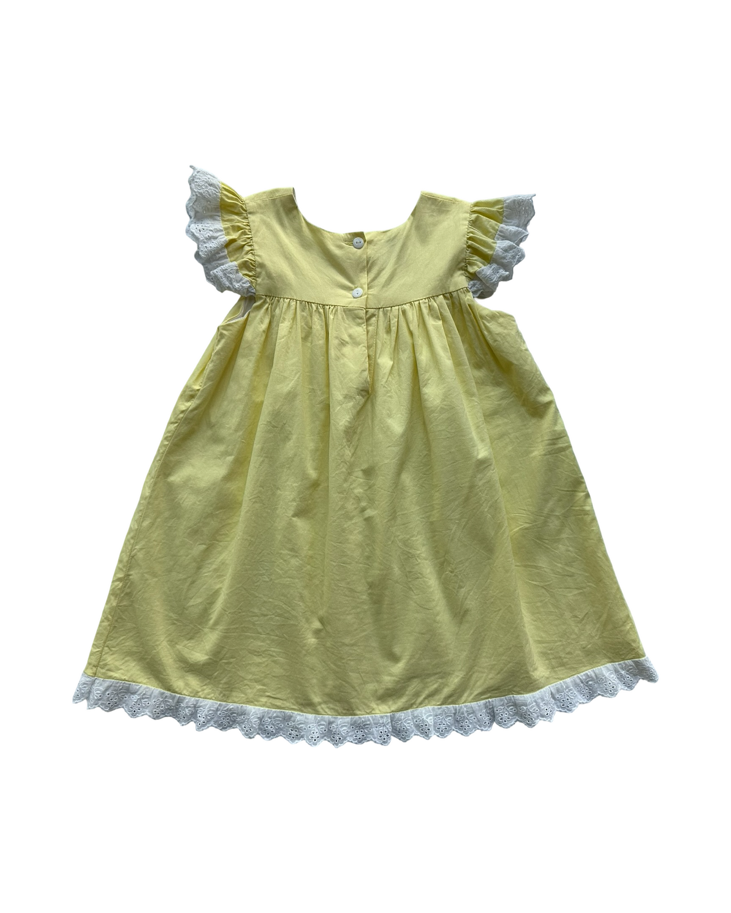 4T Toddler Girls The Oaks Apparel Dress With Eyelets Trim, Embroidered Rainbow.