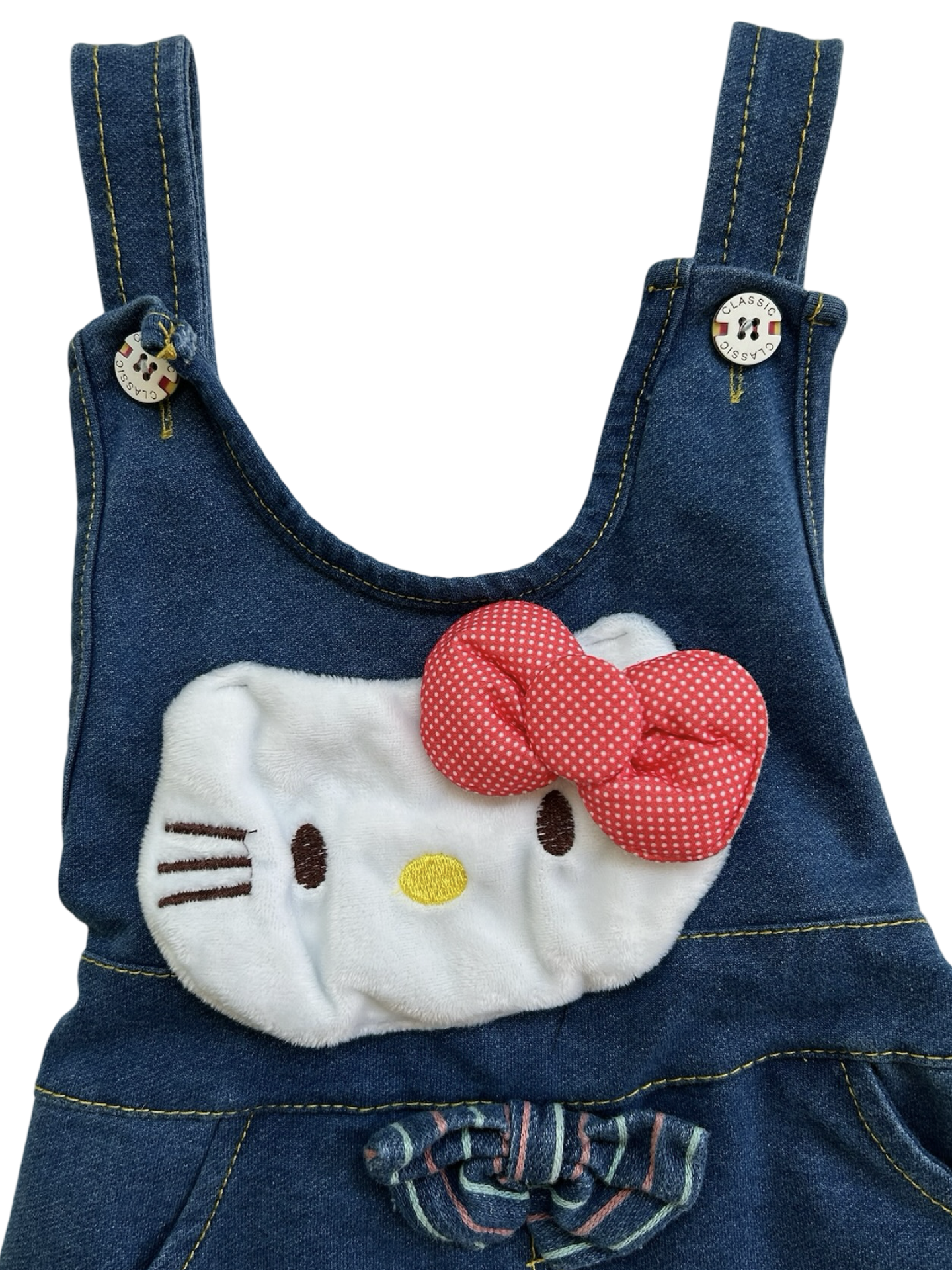 2T Medium Toddler Girl’s Barbero Demin Hello Kitty Overall.