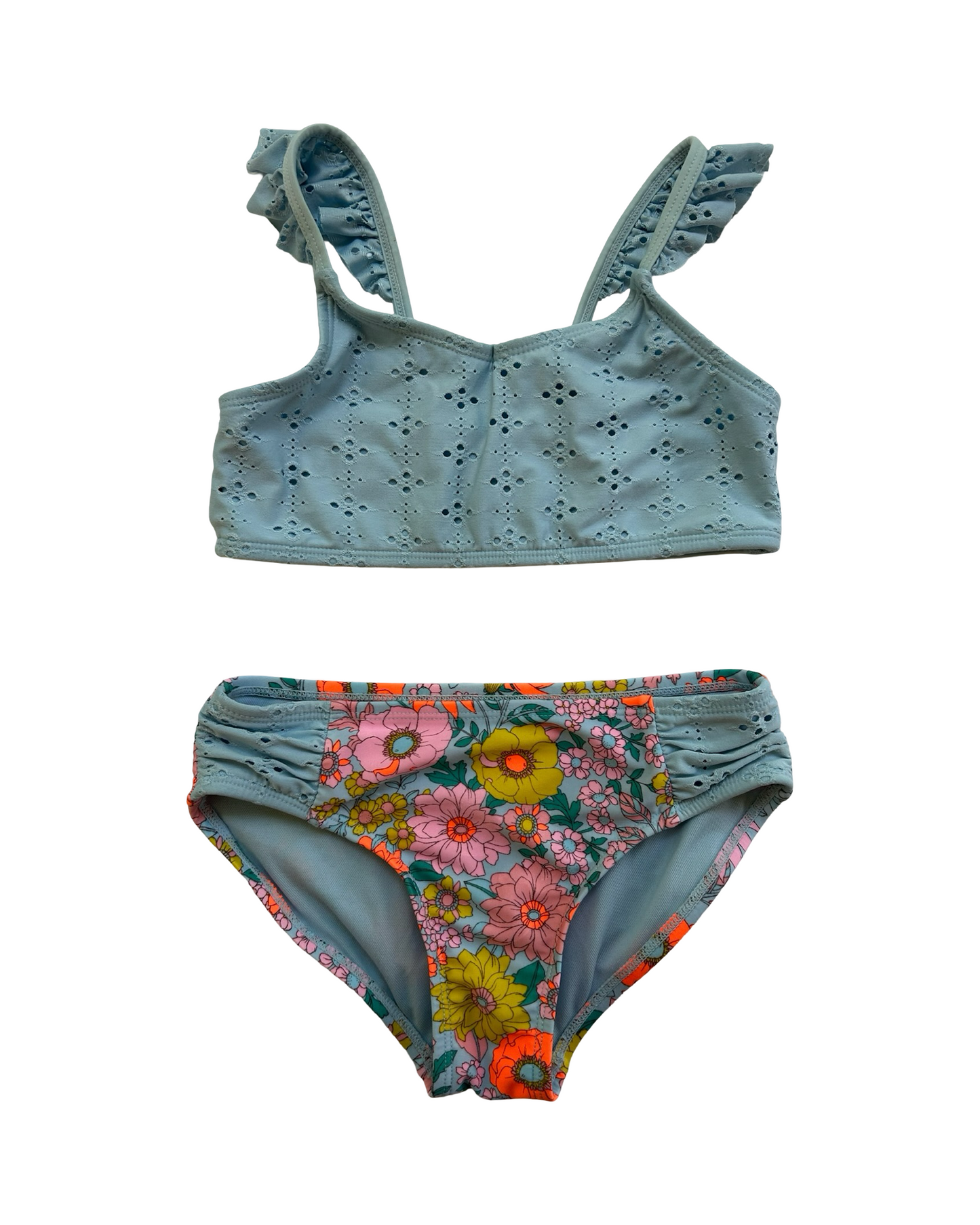 S 6T-7T Toddlers Girls Wildflowers Fun Bikini Set 2 - Pieces.
