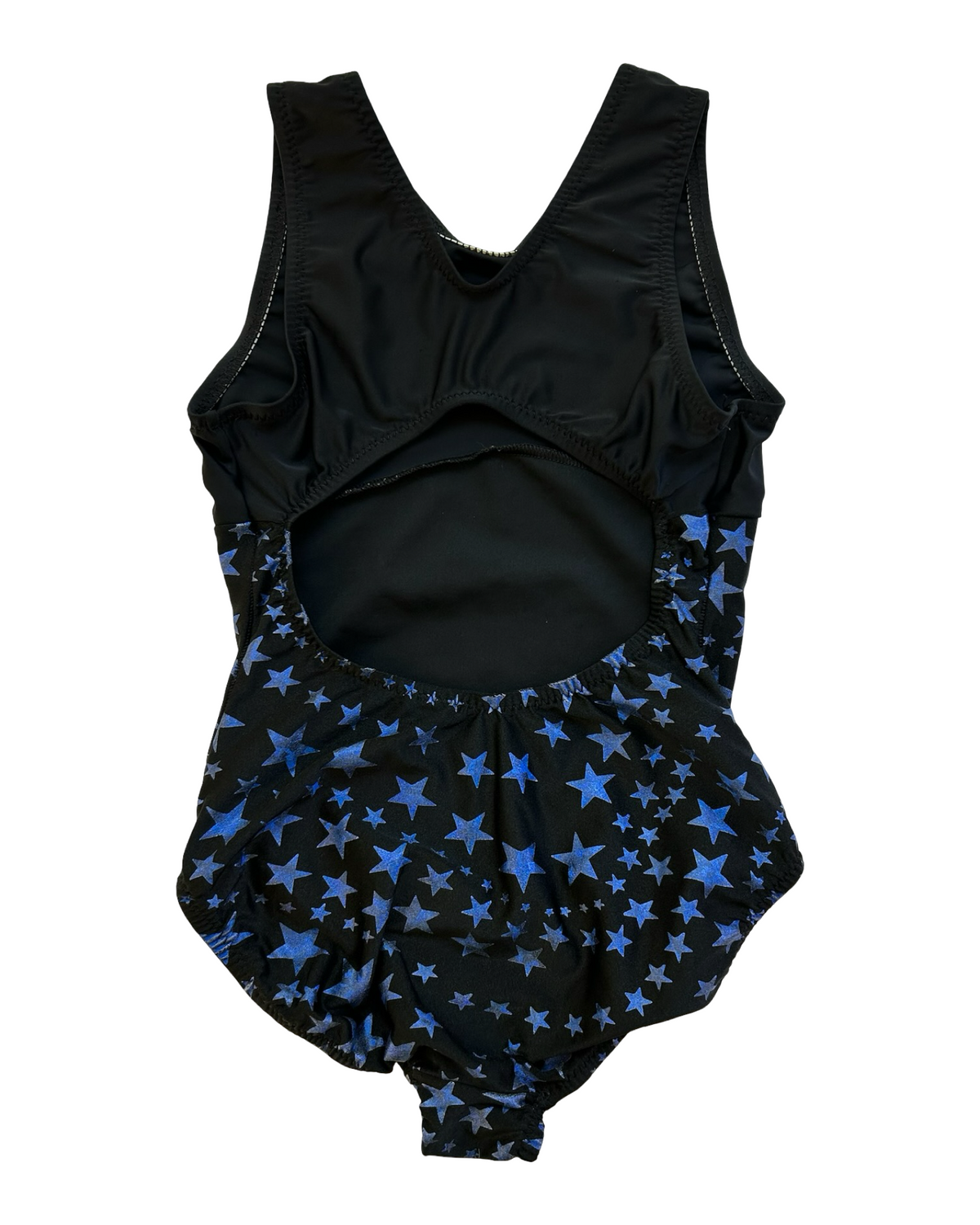 Large 6T-7T Toddler Girl’s Go For The Gold Gymnastics Leotard Stars Printed With Jewels.