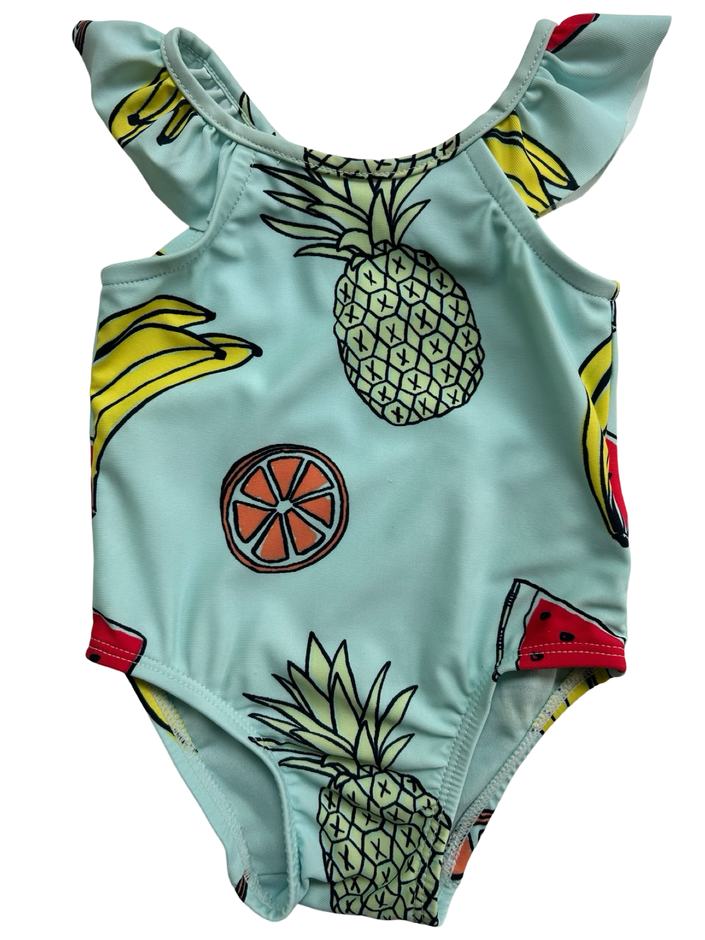 0-6M Baby Girl Baby Gap Fruit 🍍 🍌 🍊 Ruffle Swim Suit
