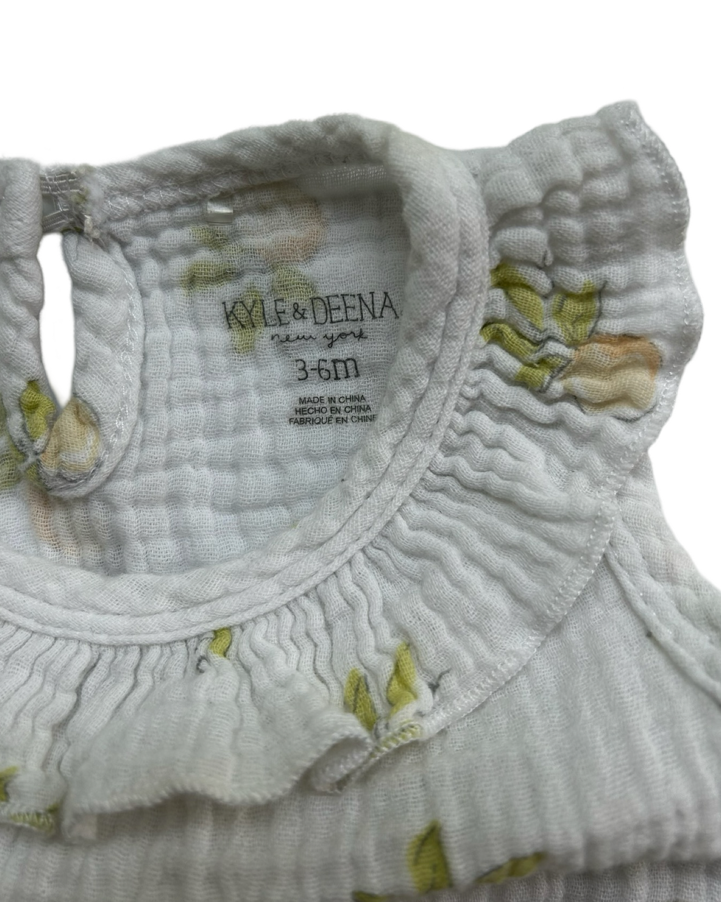 3-6M Baby Girl Kyle & Deena Muslin Peaches Bubble Romper
