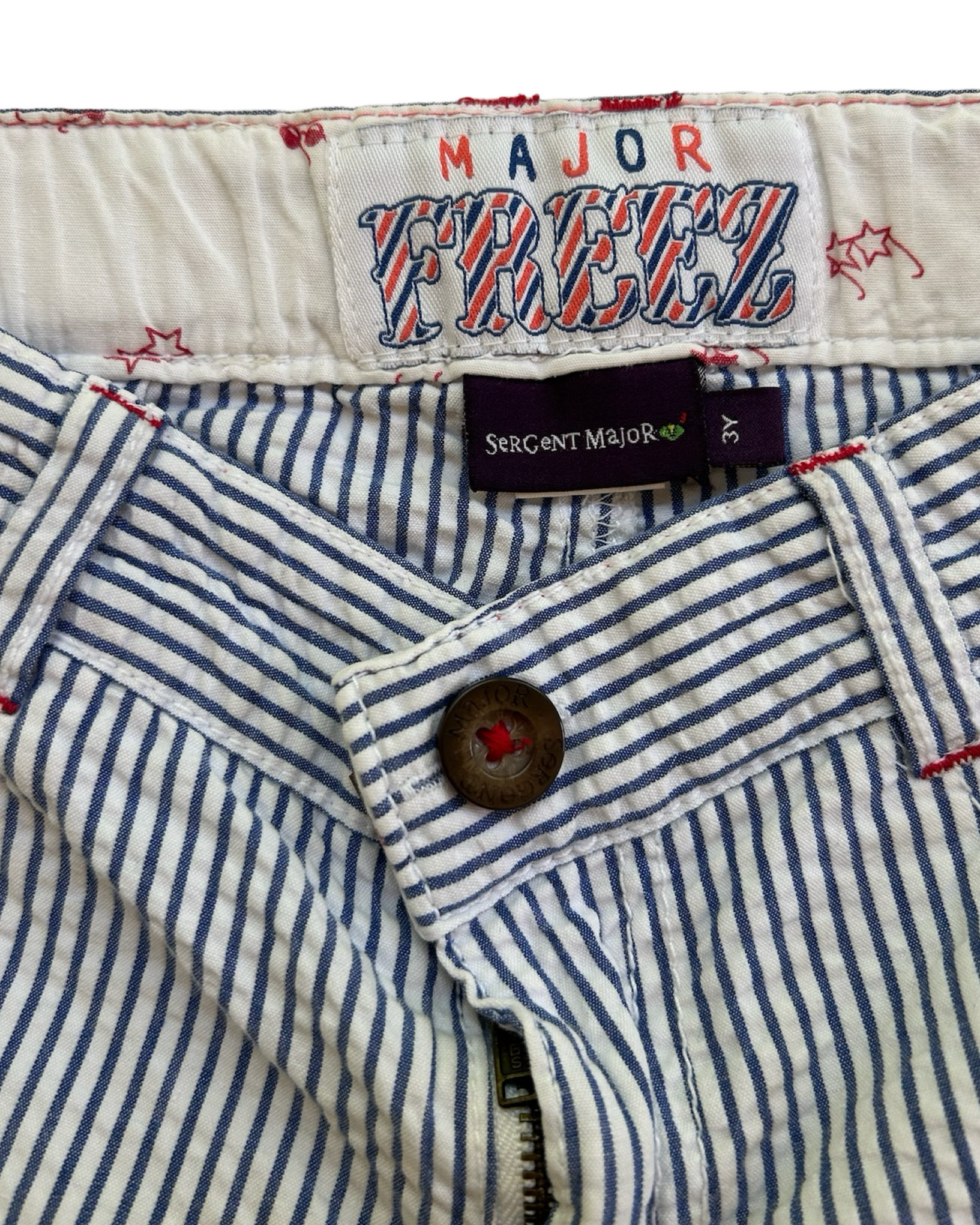 3T Toddler Boy Boutique Sergent Major Freeze Blue Striped Seersucker Shorts