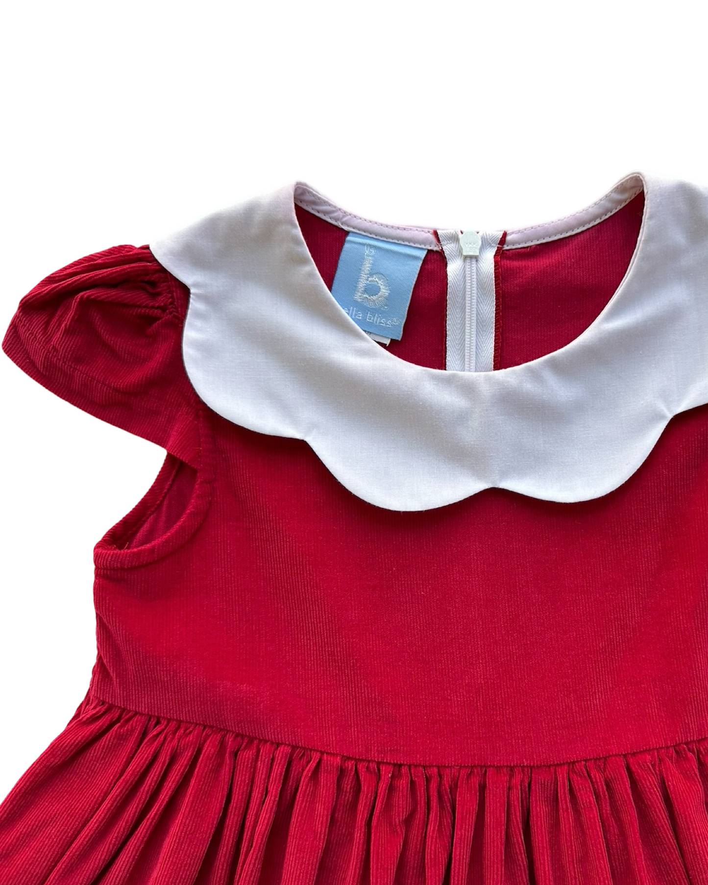 4T Toddler Girl Red Corduroy Bella Bliss Flutter Sleeve Dress