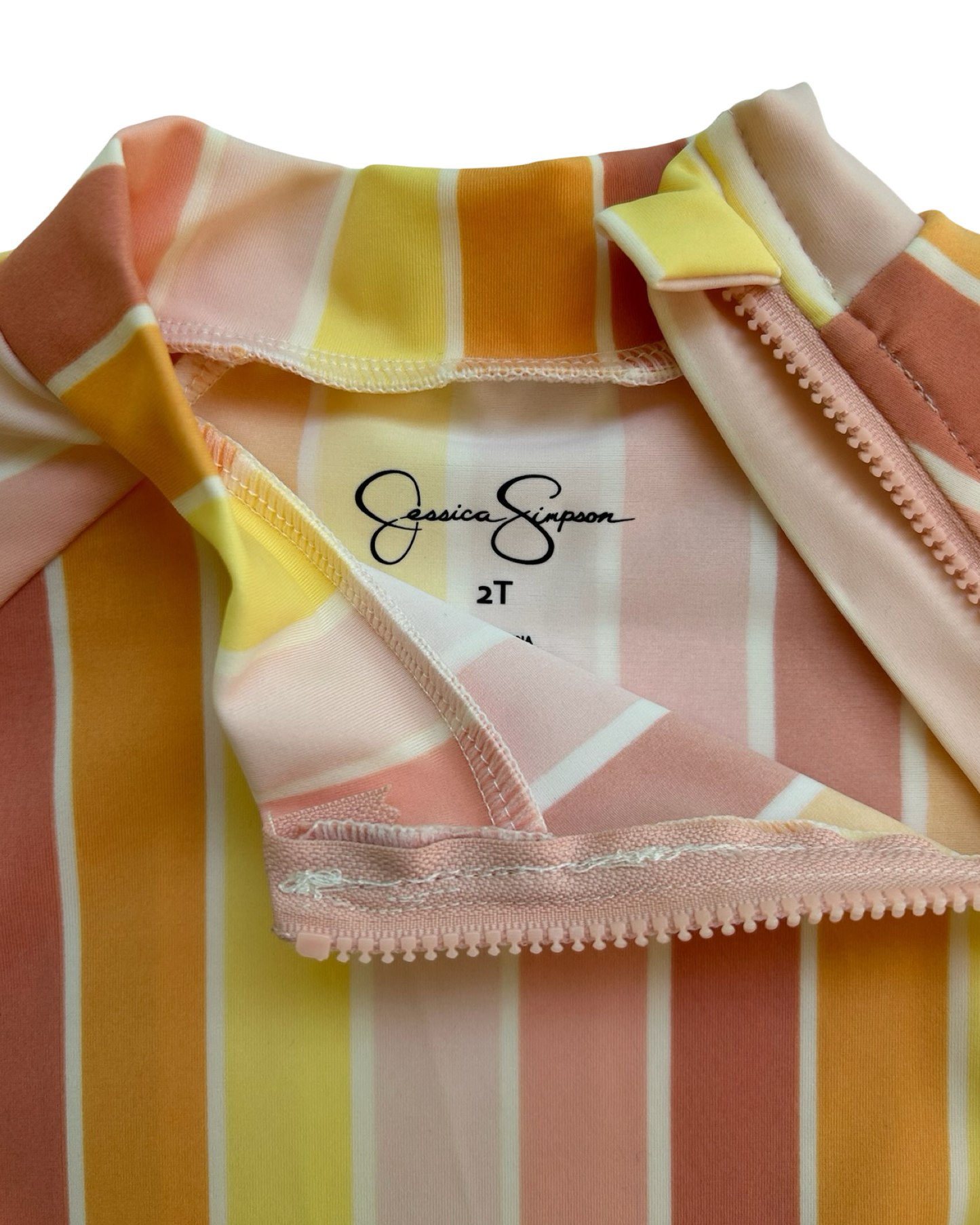 2T Toddler Girls Jessica Simpson Striped Rashguards