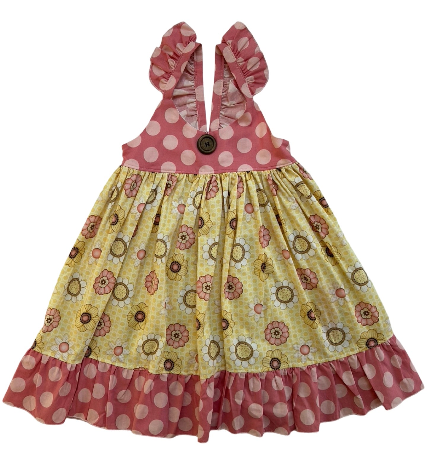 3T Toddler Girl Best Dress Ever Boutique Ruffle Floral / Dot Dress.
