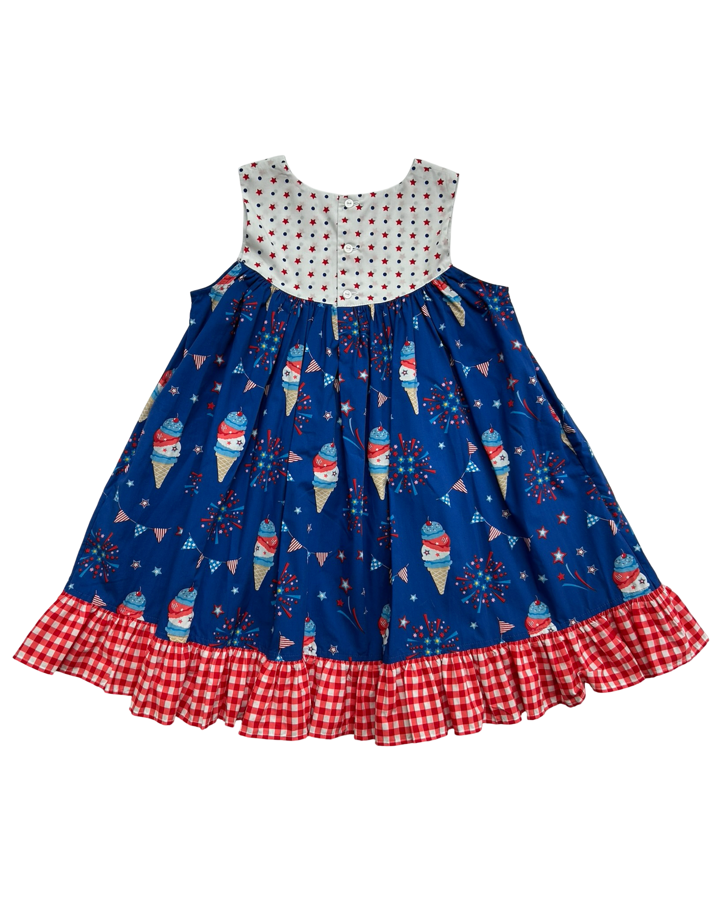 6T-7T Toddlers Girls Eleanor Rose Patriotic Ice Cream, Ruffle Dress