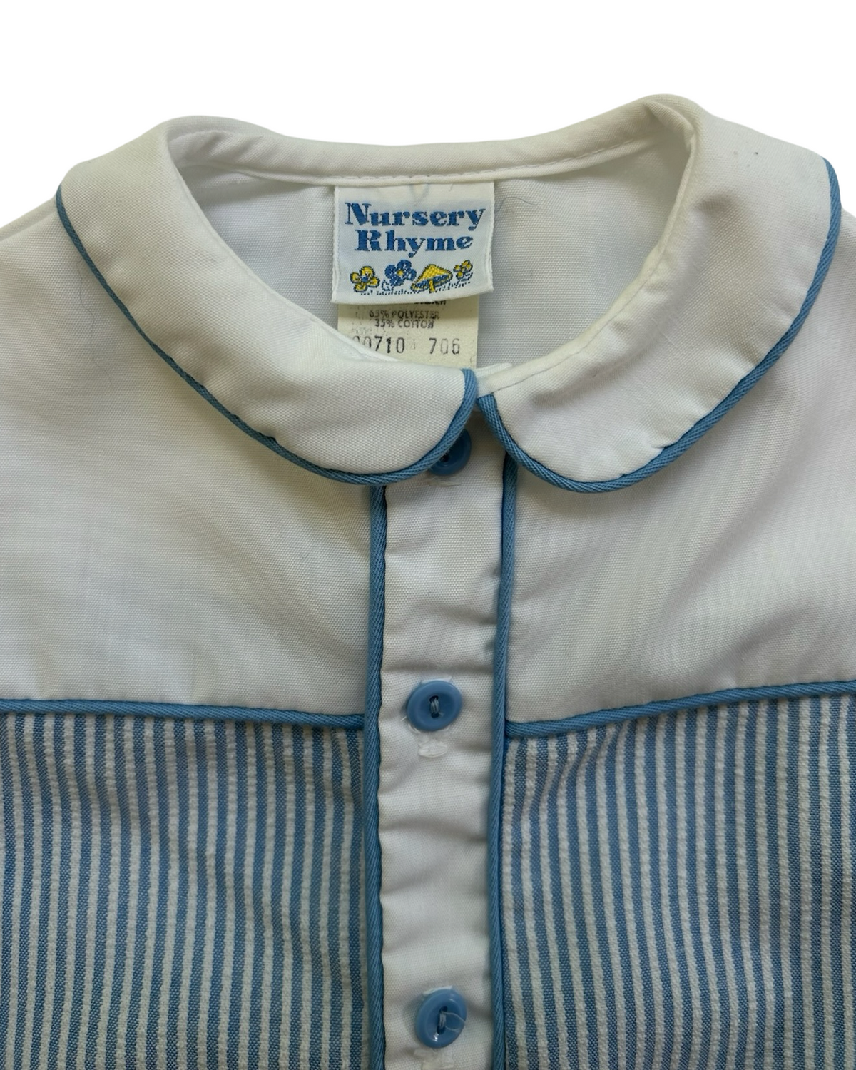 XS Newborn Baby Boy Vintage Nursery Rhyme Striped Bubble Romper Outfit.