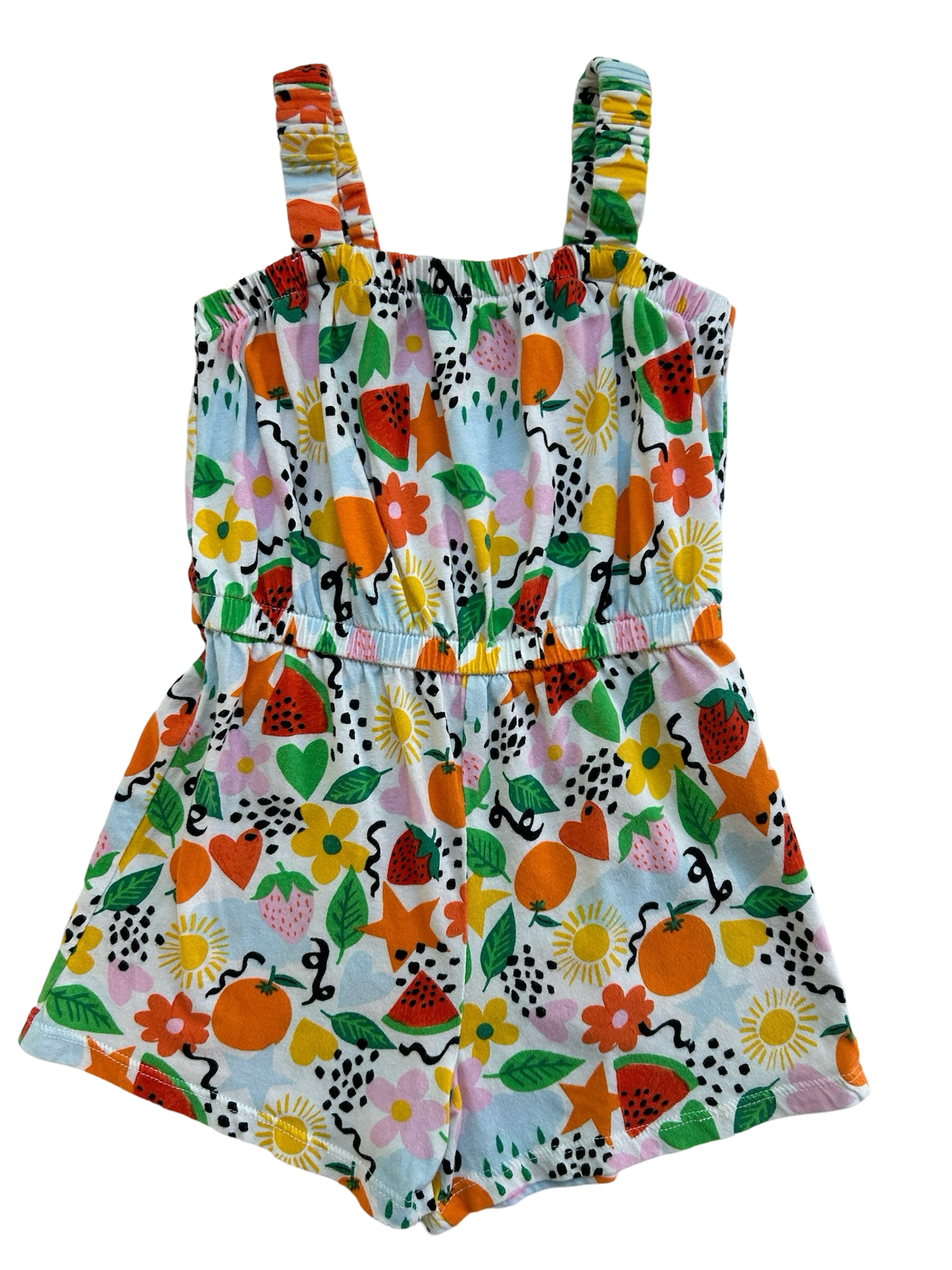 4Y Old Navy Baby Girls Orange Floral Printed Romper.