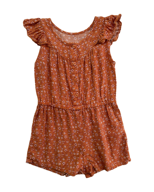 12-18M Baby Girl Rust Floral Romper