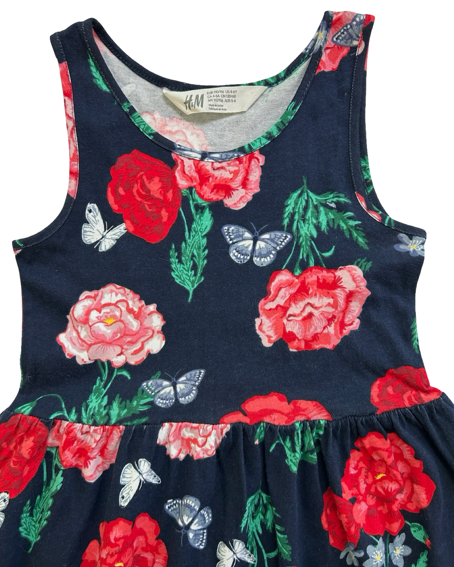 4T-6T Toddlers Girls H&M Floral Sleeveless Dress.