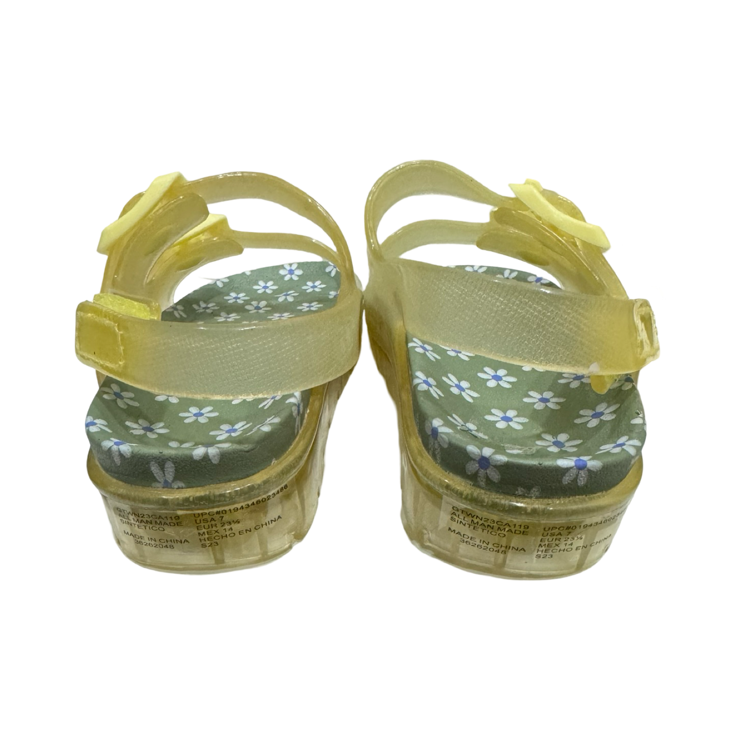7C Toddler Girl Wonder Nation Yellow Daisy Jelly Sandals