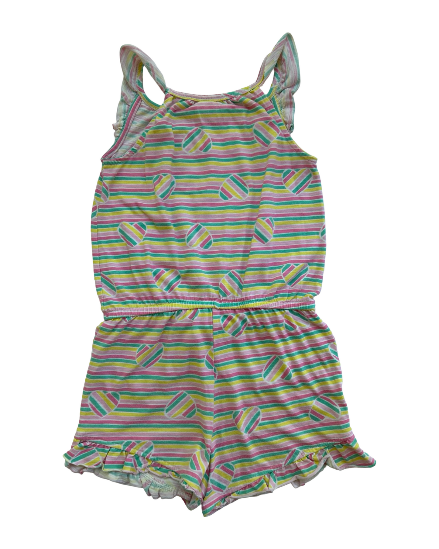 4T / 5T Toddler Girls Cat & Jack Striped Heart ❤️💖 Romper.