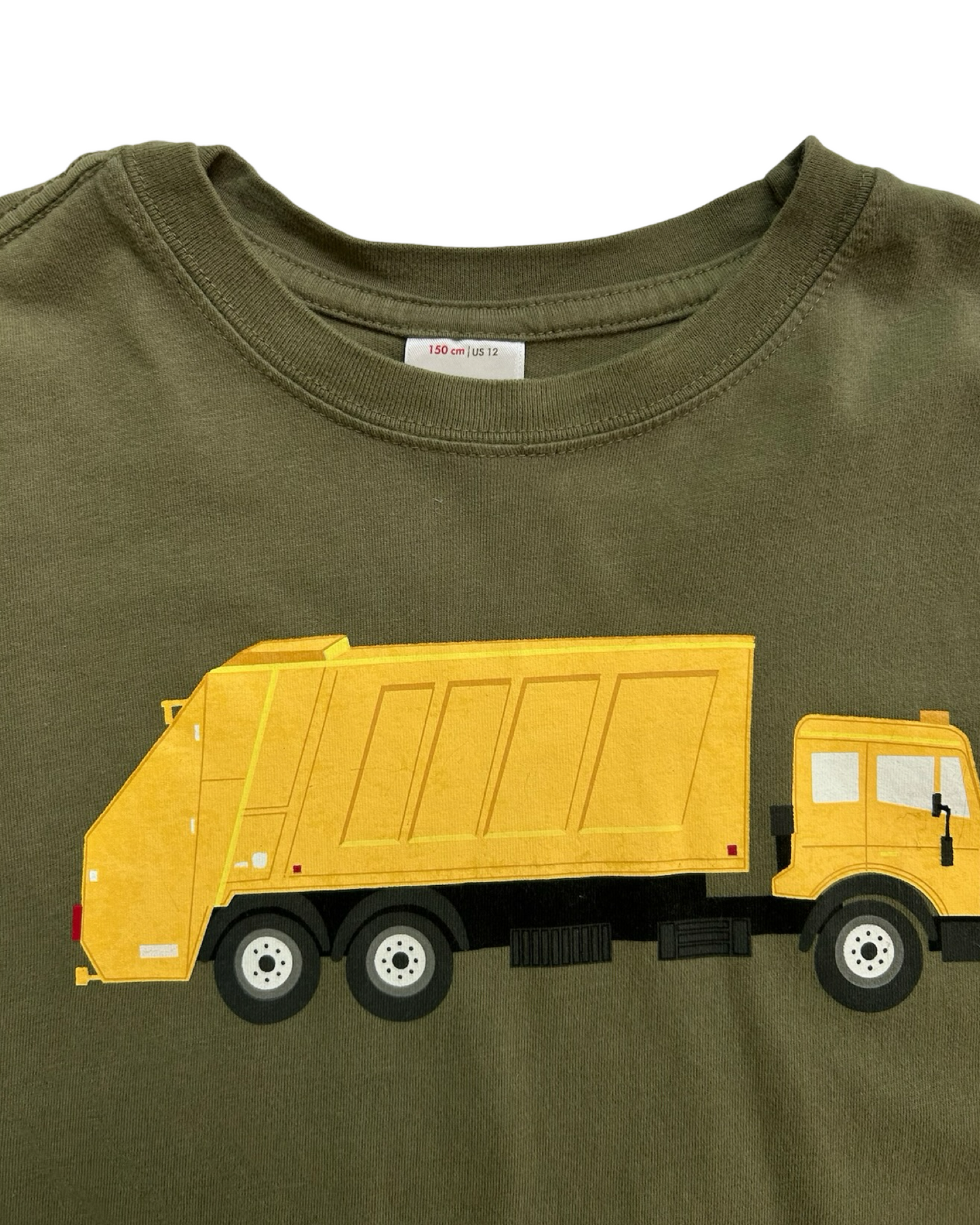 Youth Boys Size 12Y (150cm) Hanna Andersson Long Sleeve Green Garbage Truck Long Sleeve Truck