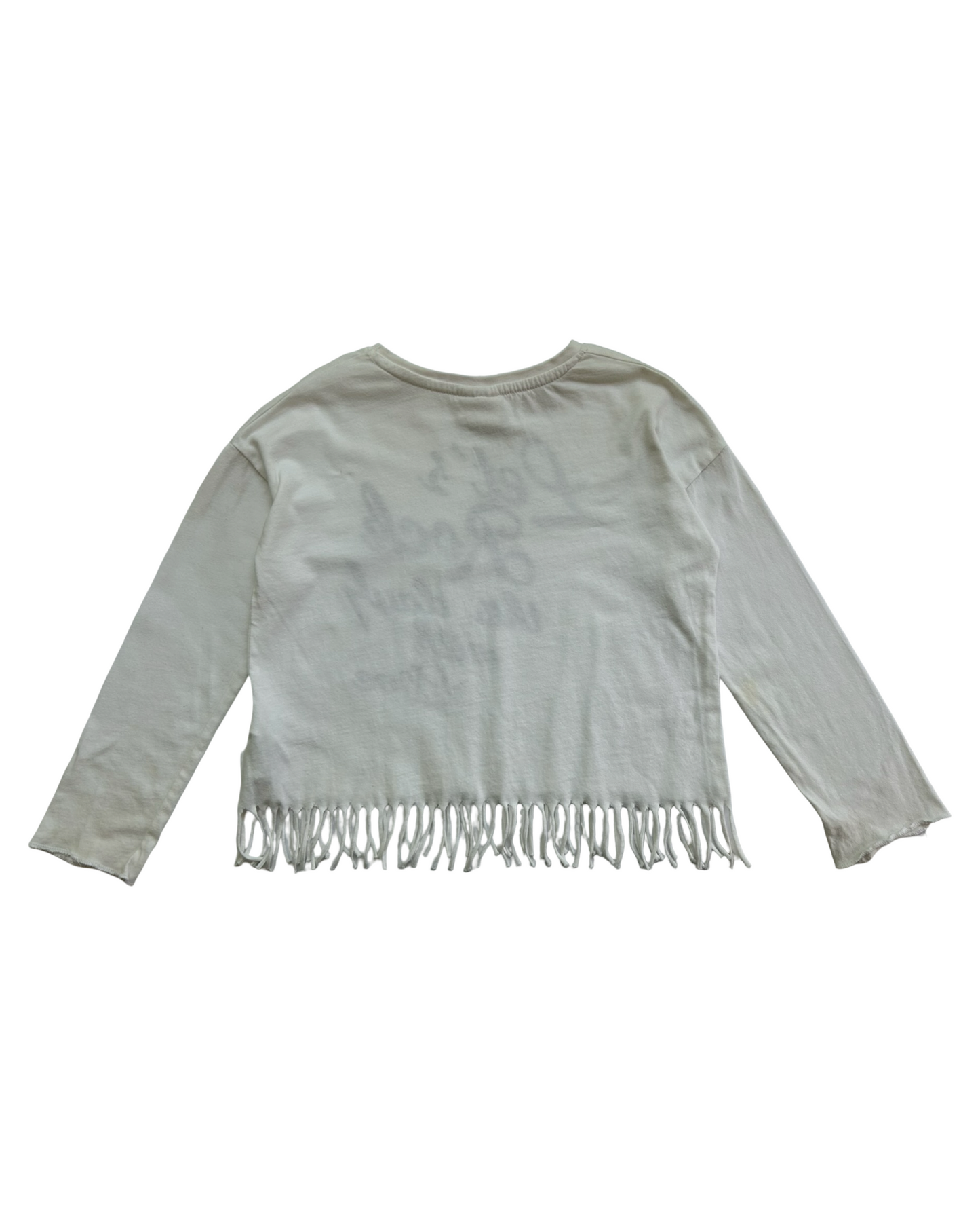4T Toddlers Girls Zara Off-White Top (LET’S ROCK THIS DAY WHITE LOVE)